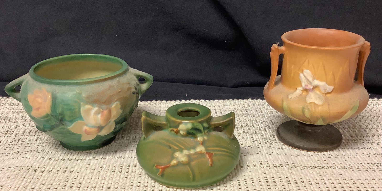 Lot of Roseville Pottery 3 small pieces 2 Vase and a (1 of 1)