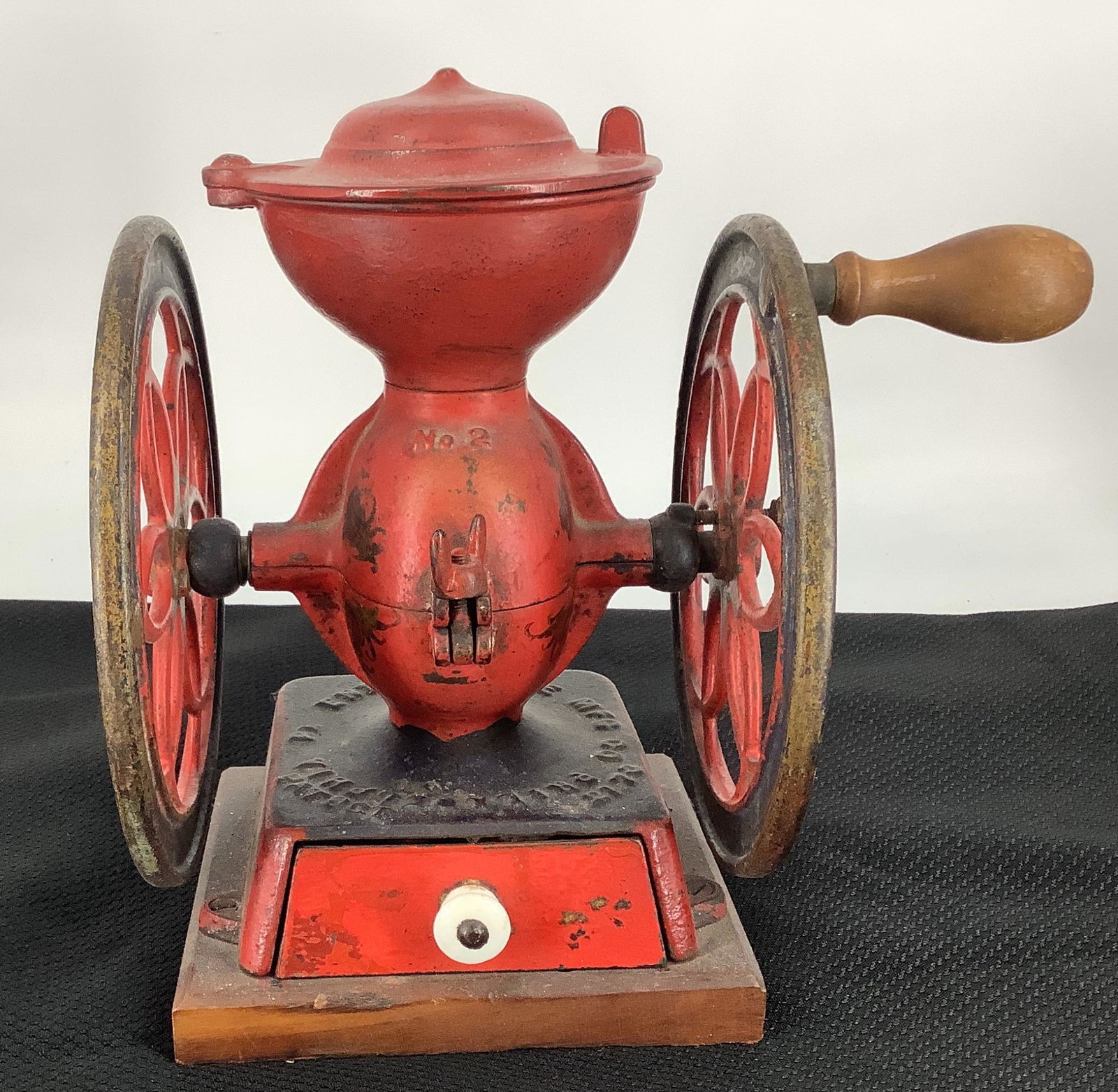 Cast iron double wheel coffee grinder. 11” high (1 of 2)