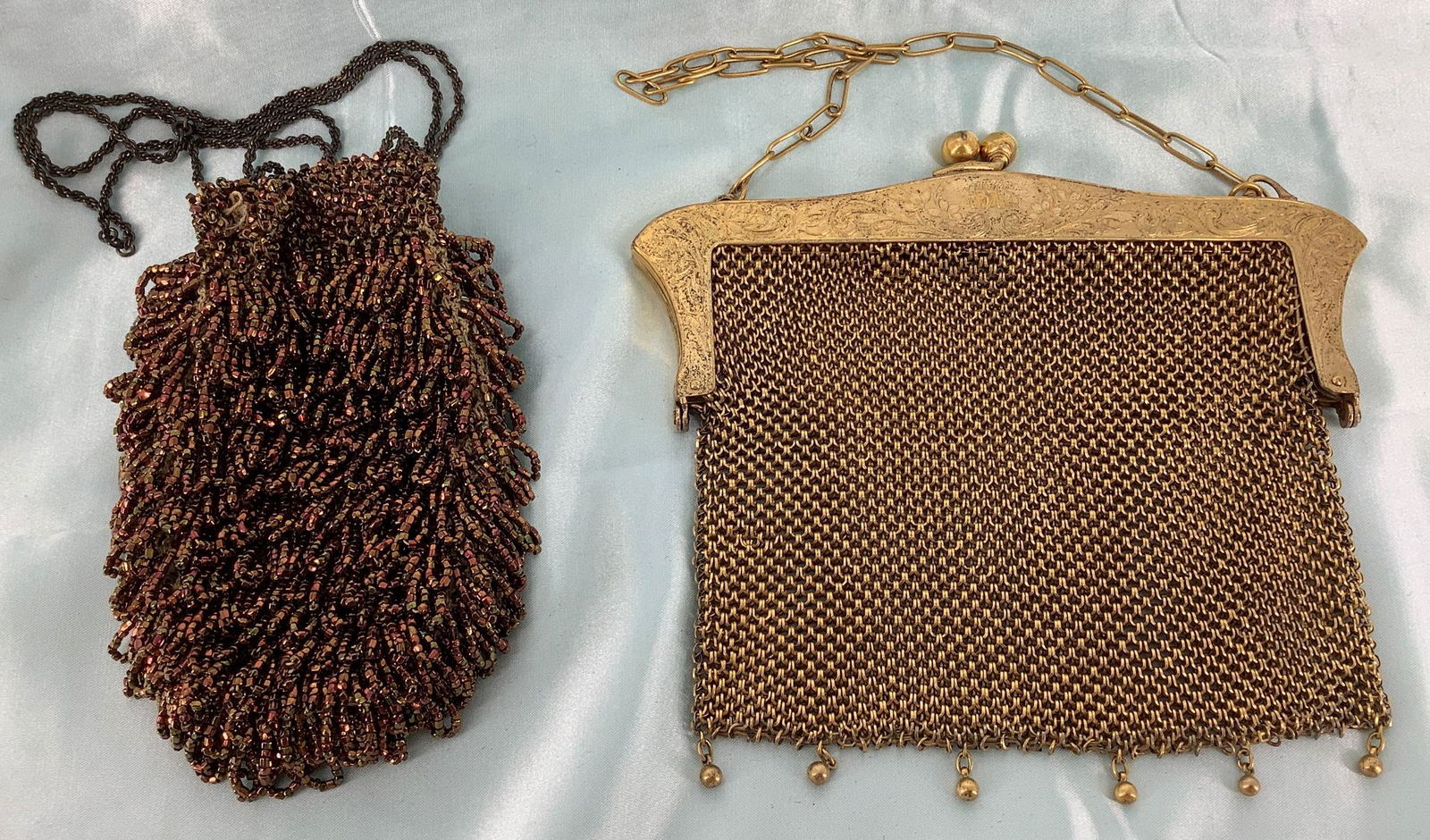 Lot of two vintage purses including one gold-washed (1 of 1)