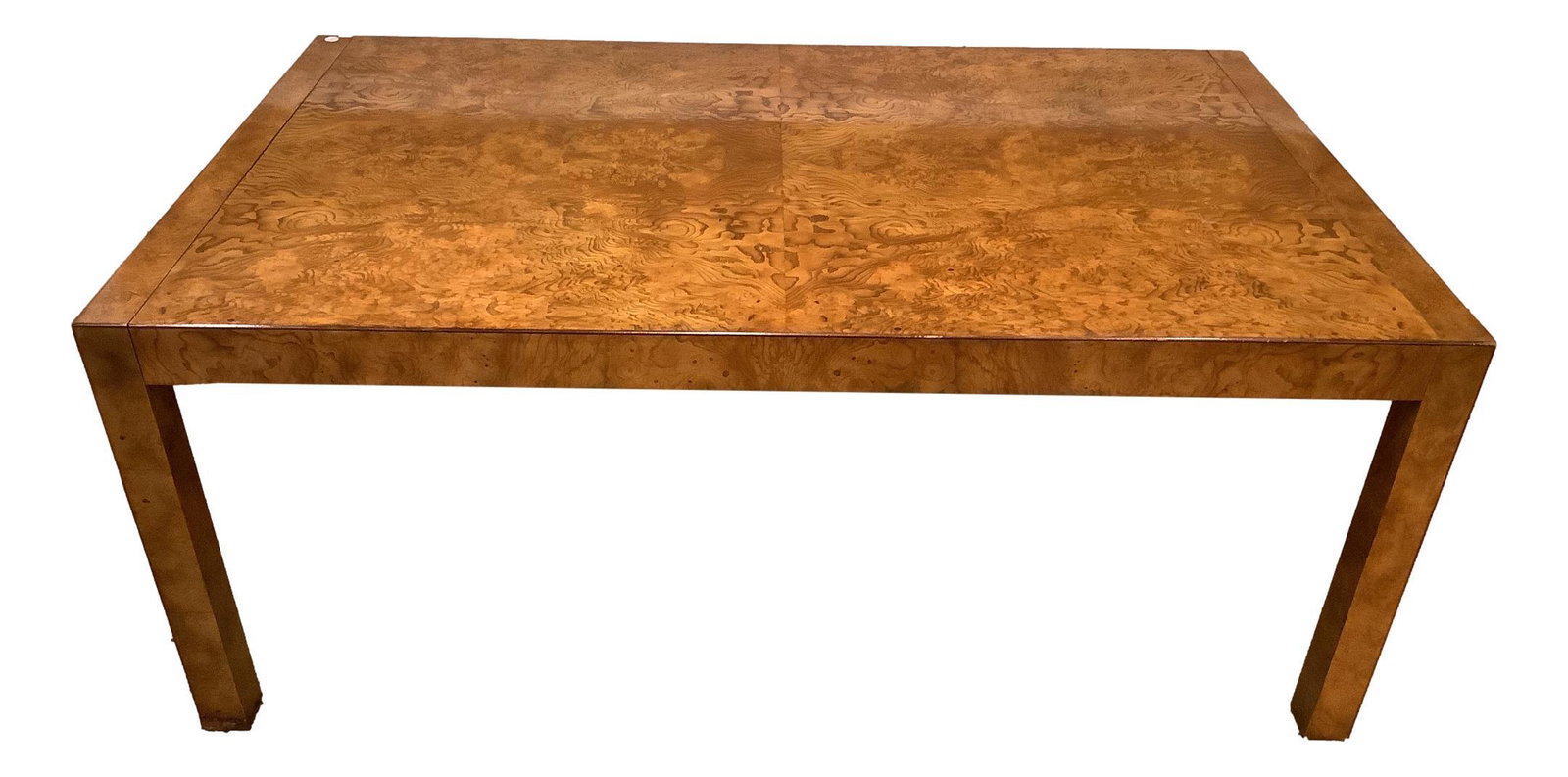 Burl wood dining table with 2-24" leaves, 45” x (1 of 3)