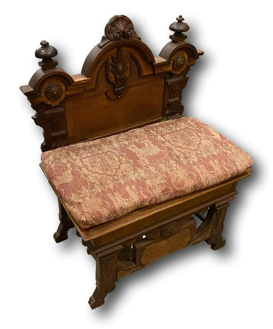 Small Victorian hall bench, 27” x 16” x (1 of 3)