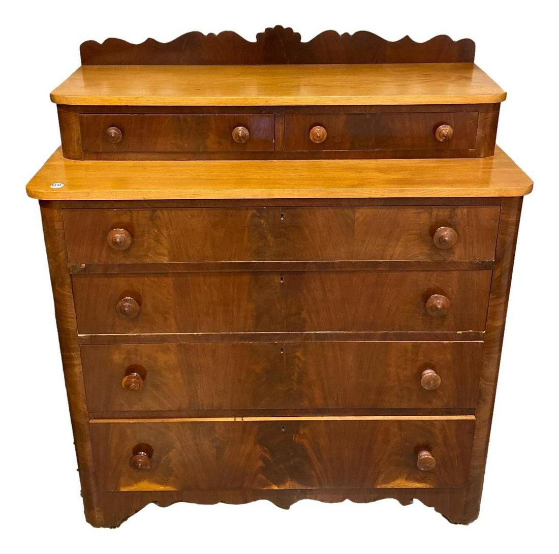 Victorian six drawer chest with mahogany drawer fronts, (1 of 2)