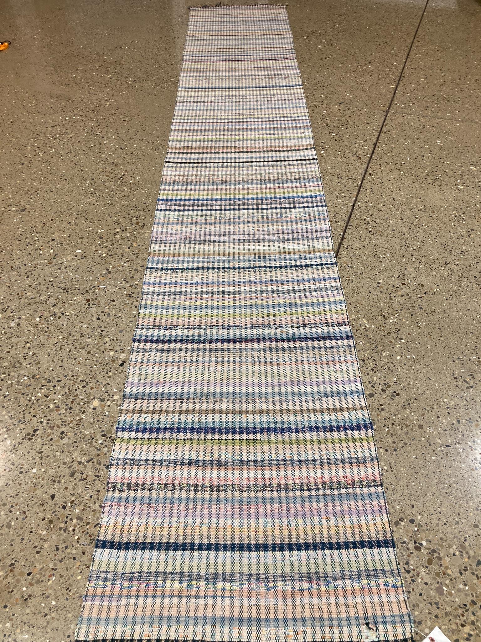 Rag rug runner hand woven, 2’ 3” x 13’ (1 of 6)