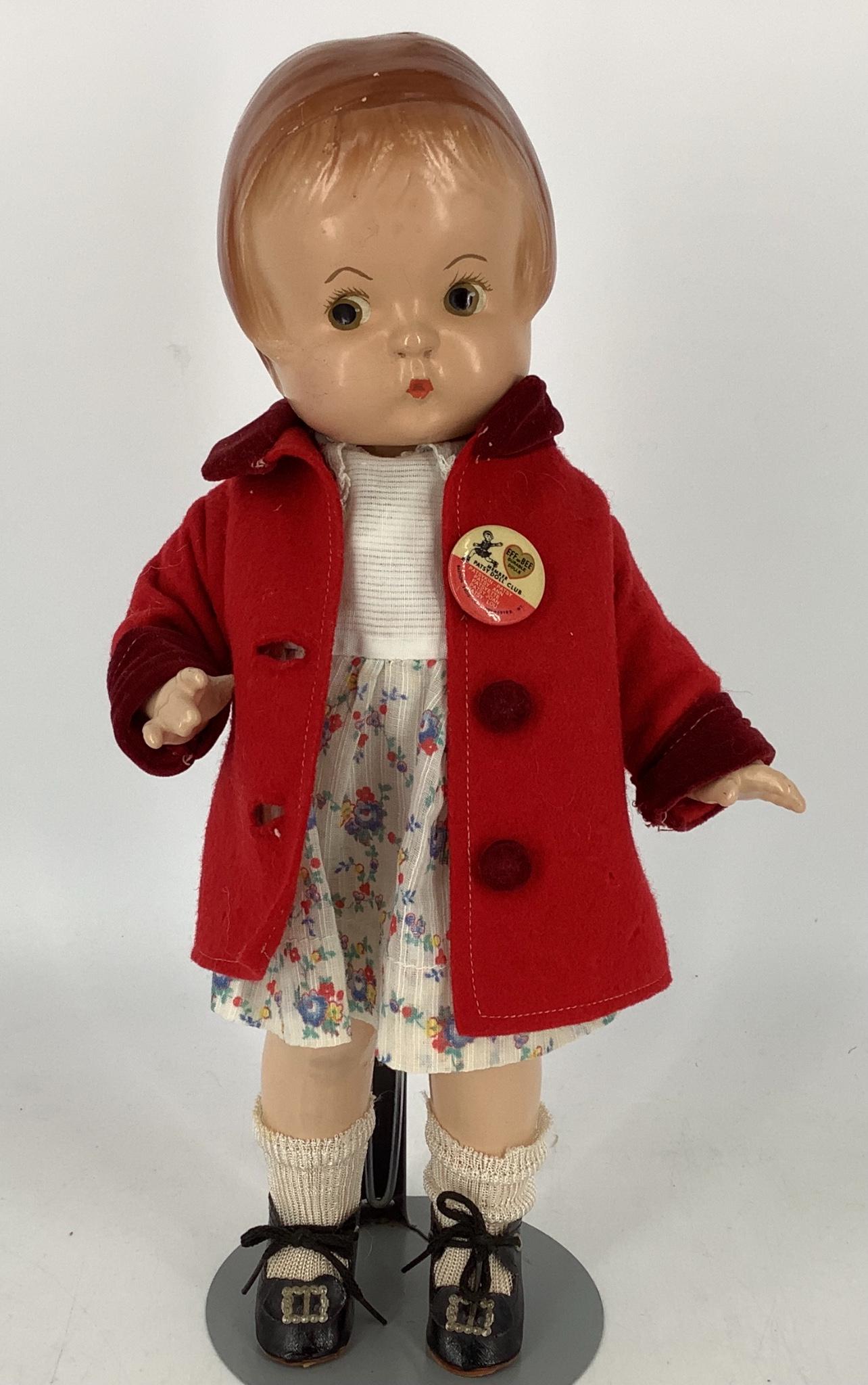 Effanbee composition "Patsy". 14" doll with molded and (1 of 3)