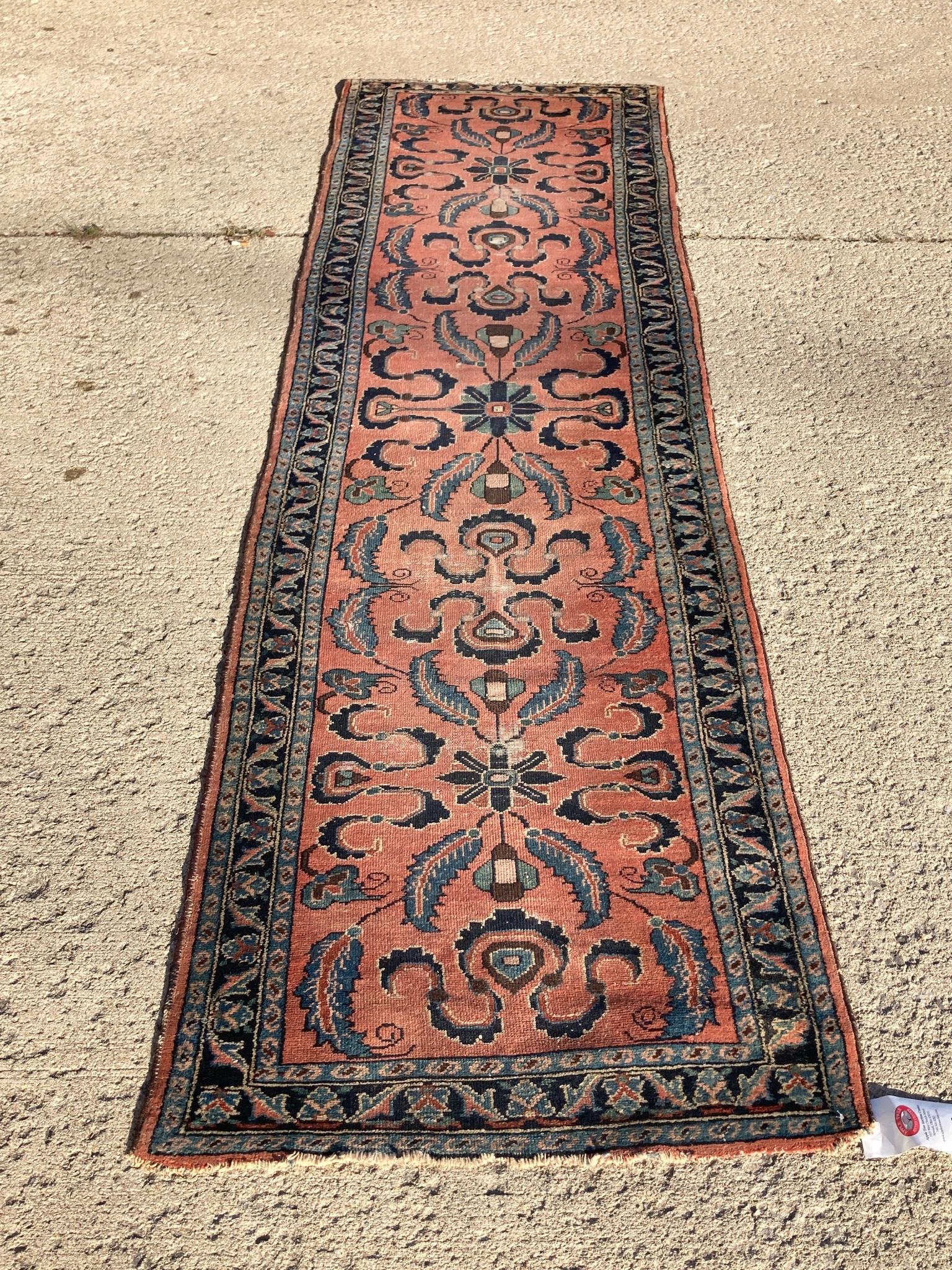 Antique Lilihan runner, circa 1920's, 2.7' x 9.7'. (1 of 3)