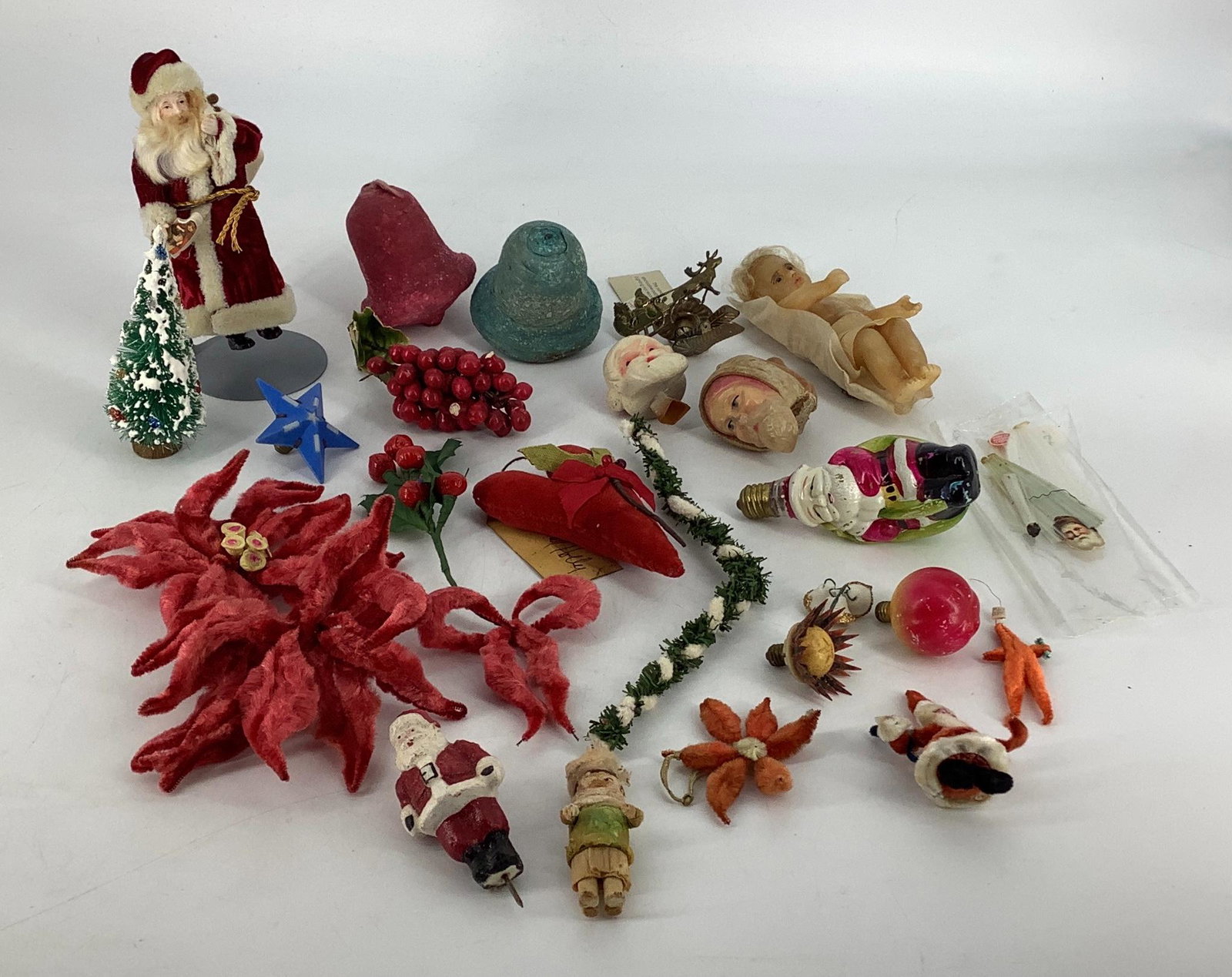 Christmas decorating items including wax crÃ‹che figure (1 of 1)