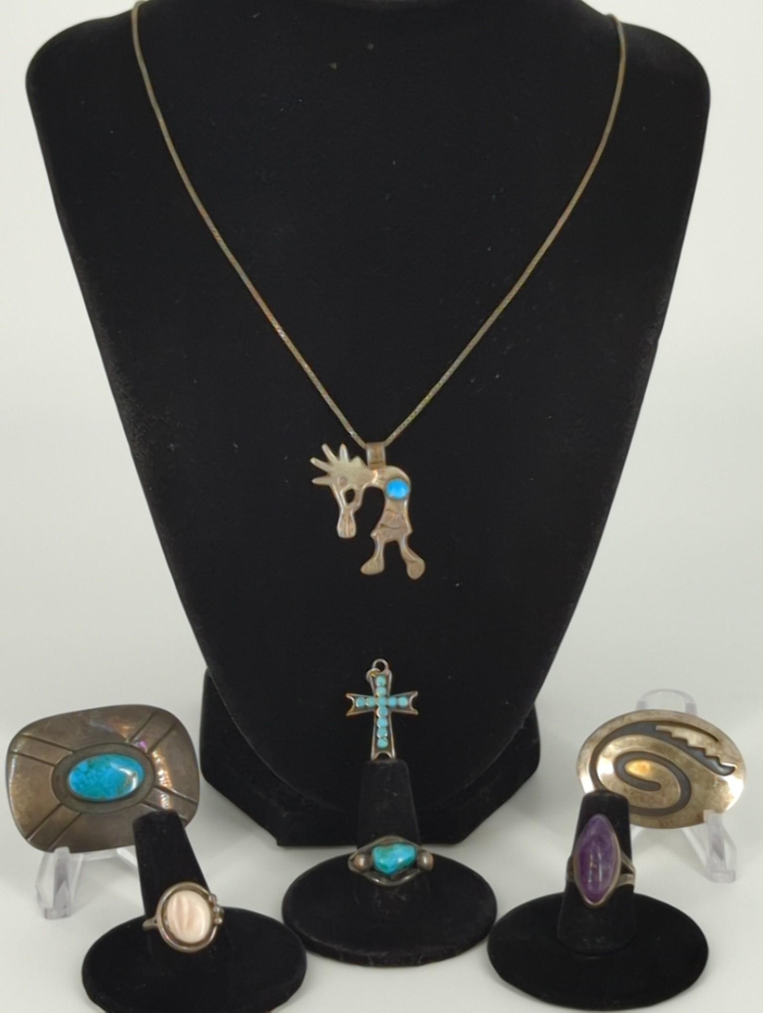 Lot of Southwestern Silver Jewelry (1 of 7)