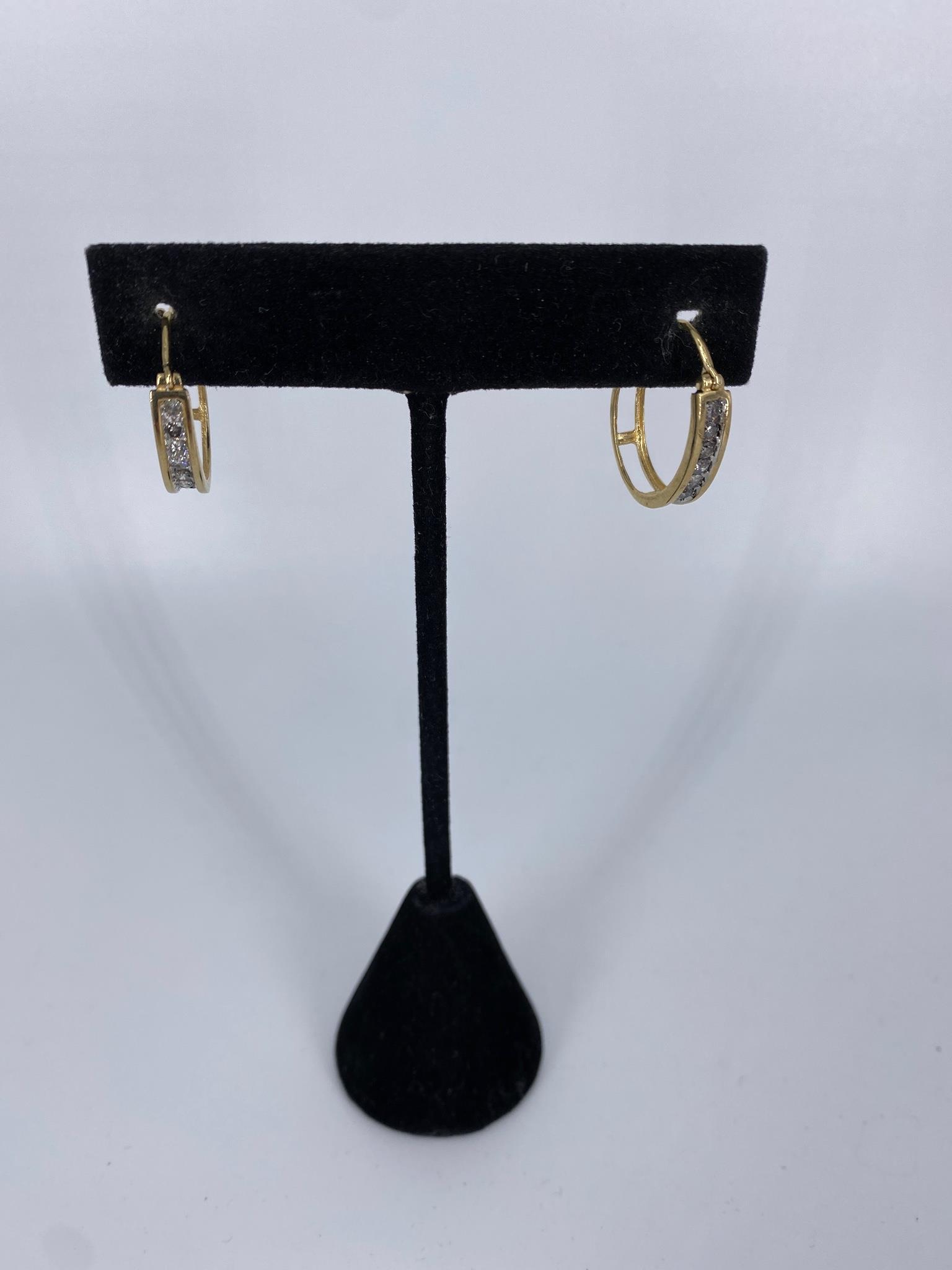 Gold and Diamond Hoop Earrings (1 of 2)