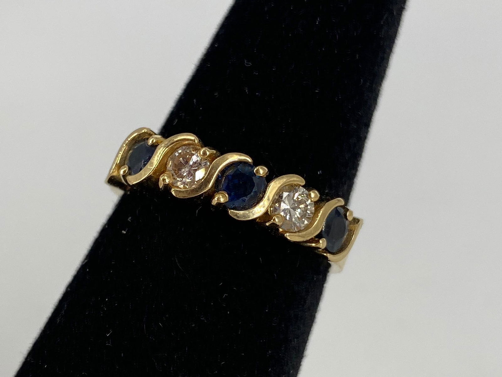 Gold and Gemstone Line Ring (1 of 6)