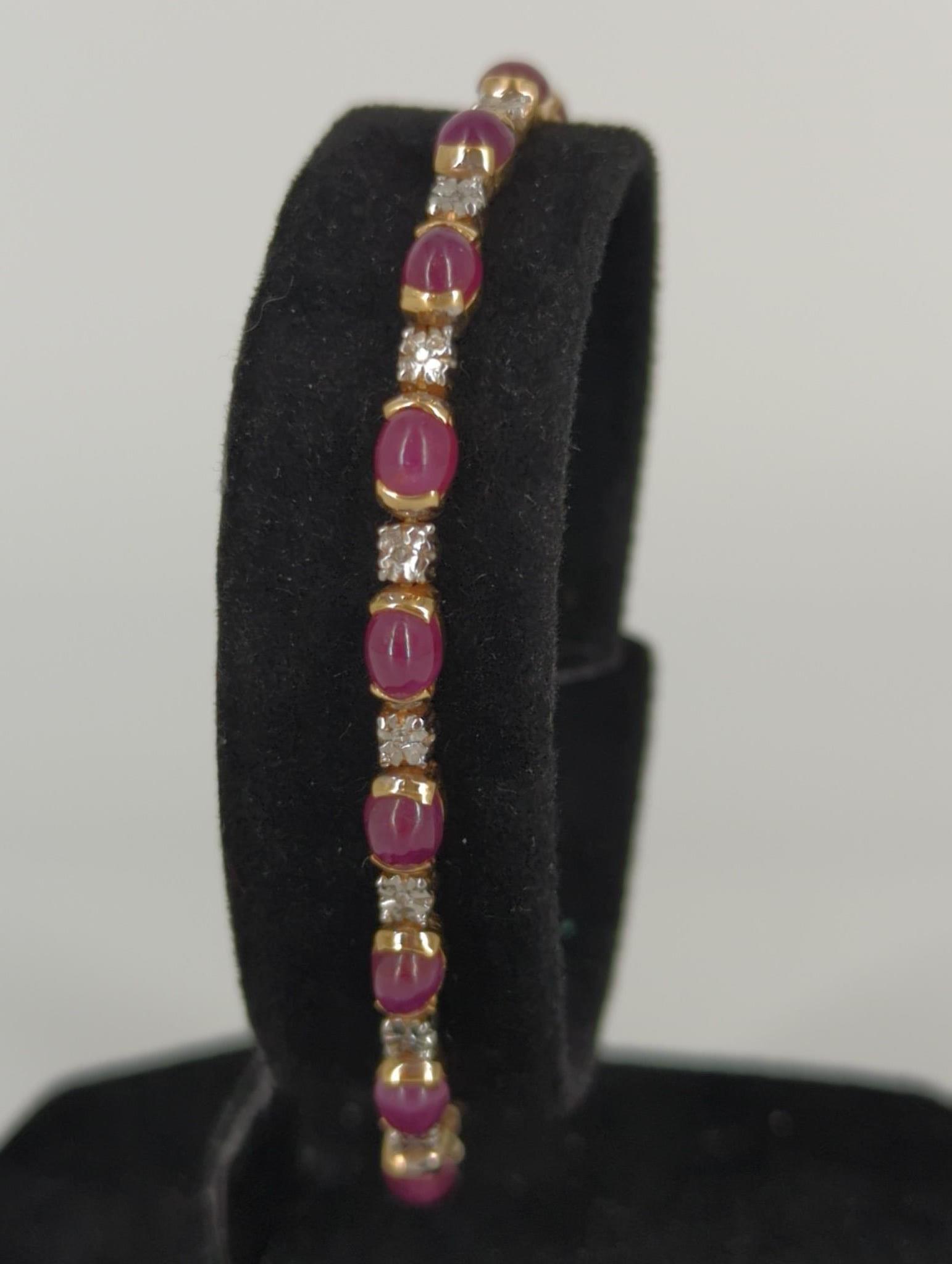 14kt Yellow Gold Diamond & Ruby Bracelet (1 of 3)