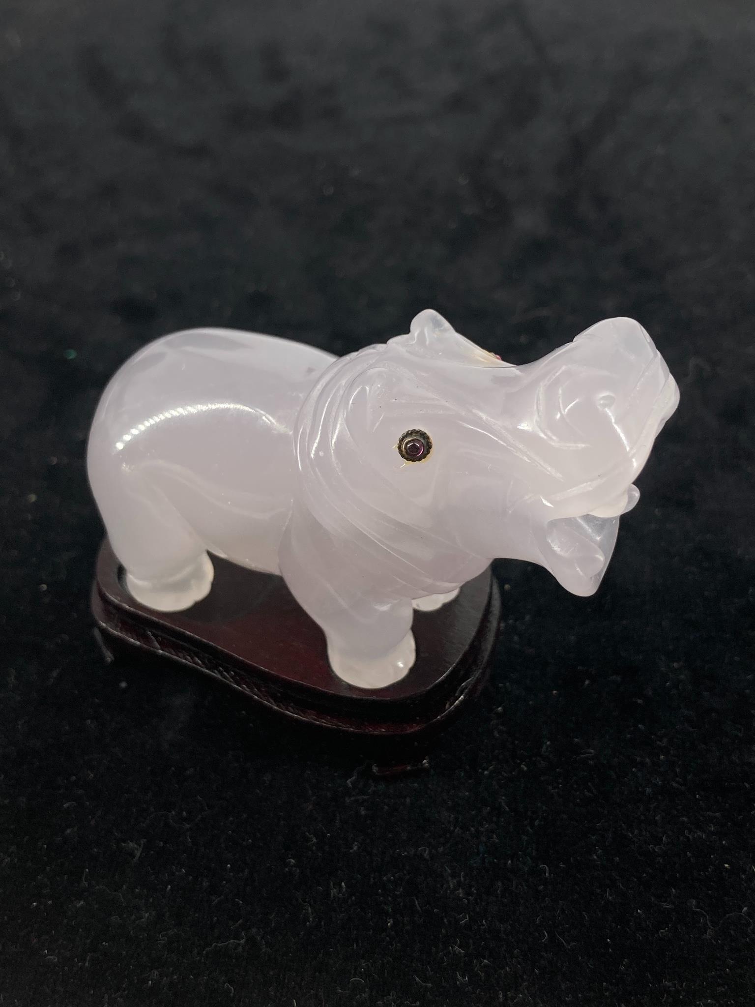 Lavender Jade Hippo Statuette (1 of 2)