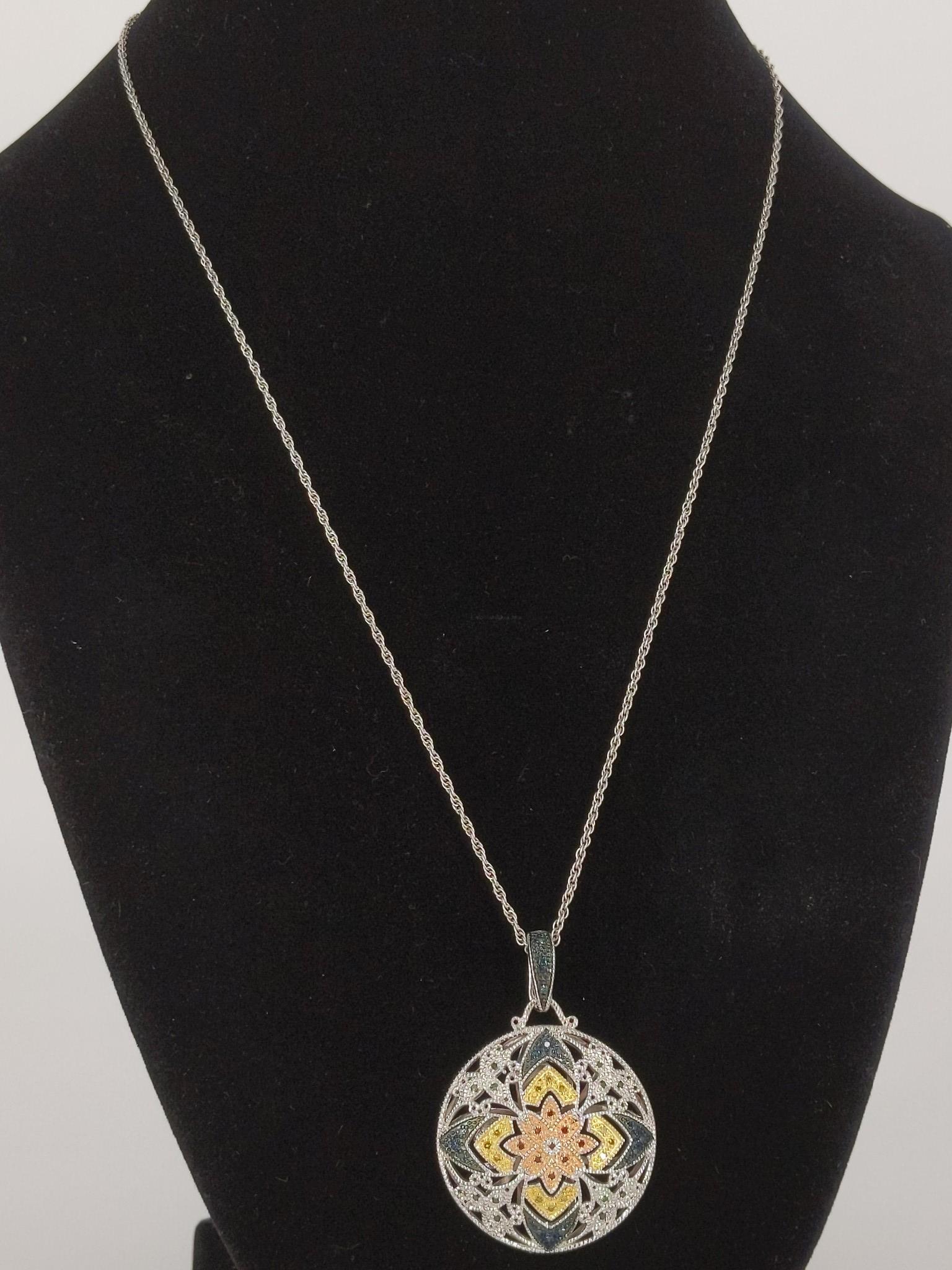 Sterling Necklace with Pendant ft. Multi-Colored (1 of 3)
