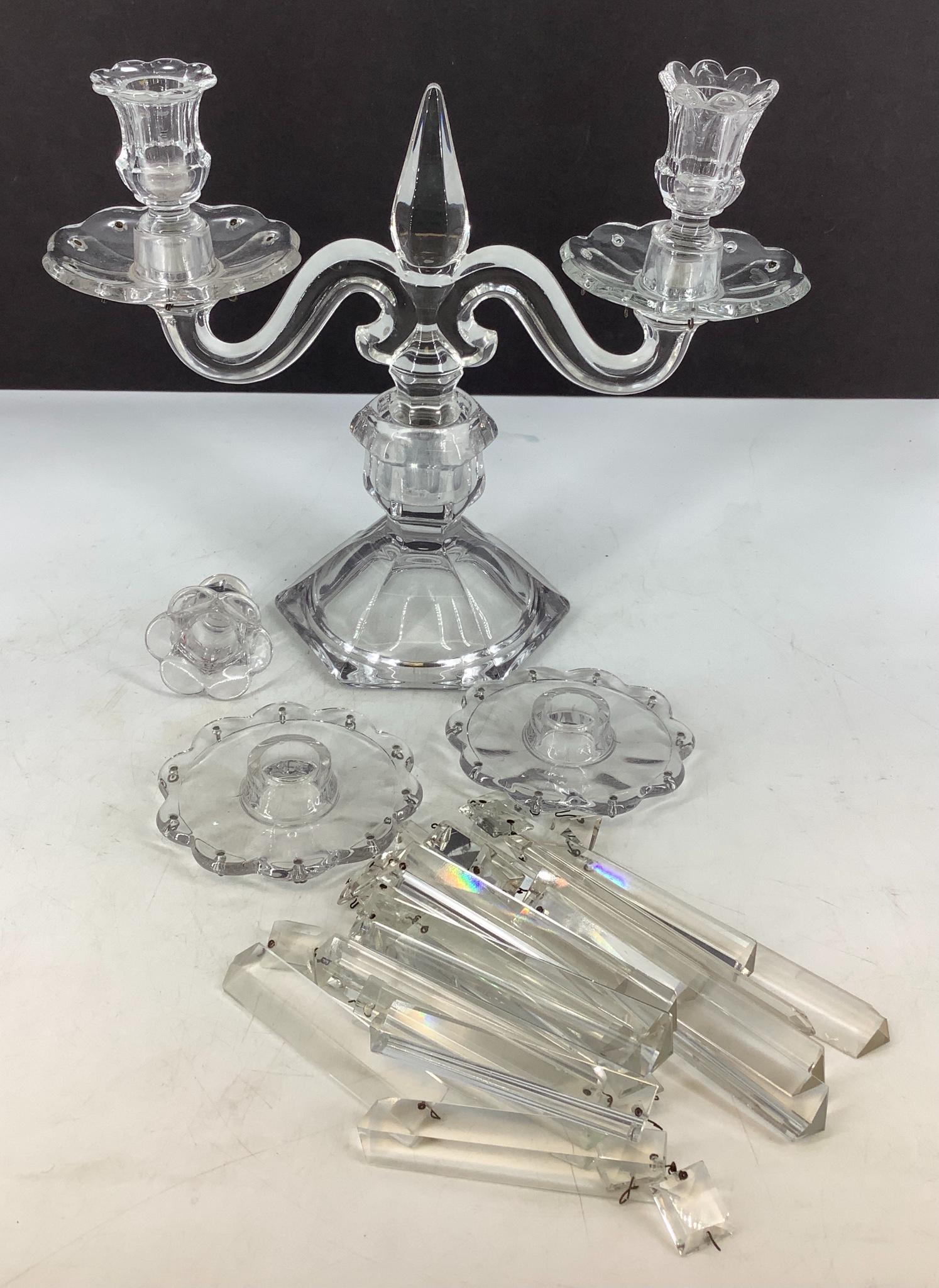 Heisey Old Williamsburg short base candelabra #301 with (1 of 1)