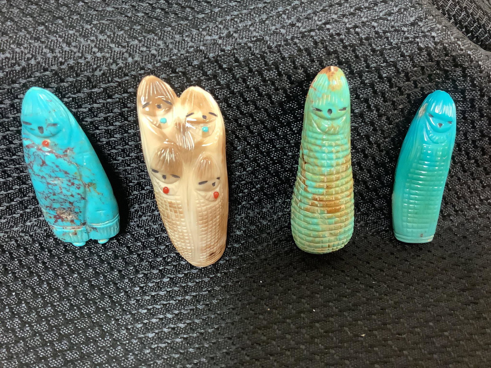 Lot of 4 Zuni corn maidens, mother and children and (1 of 2)