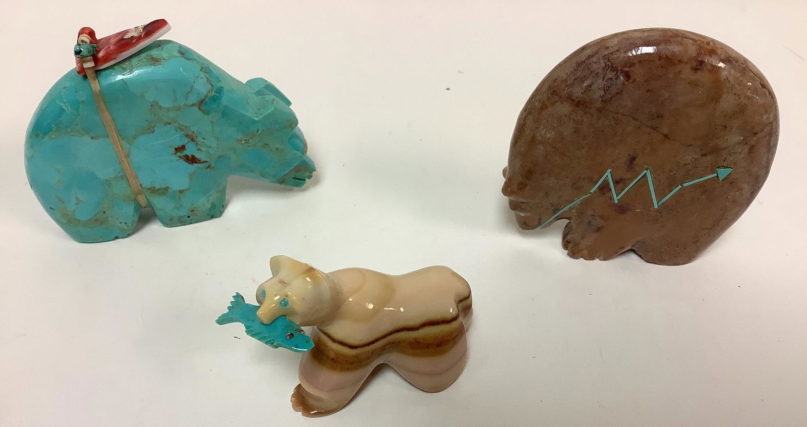 Lot of 3 Native American Zuni fetish bears -1" bear (1 of 1)