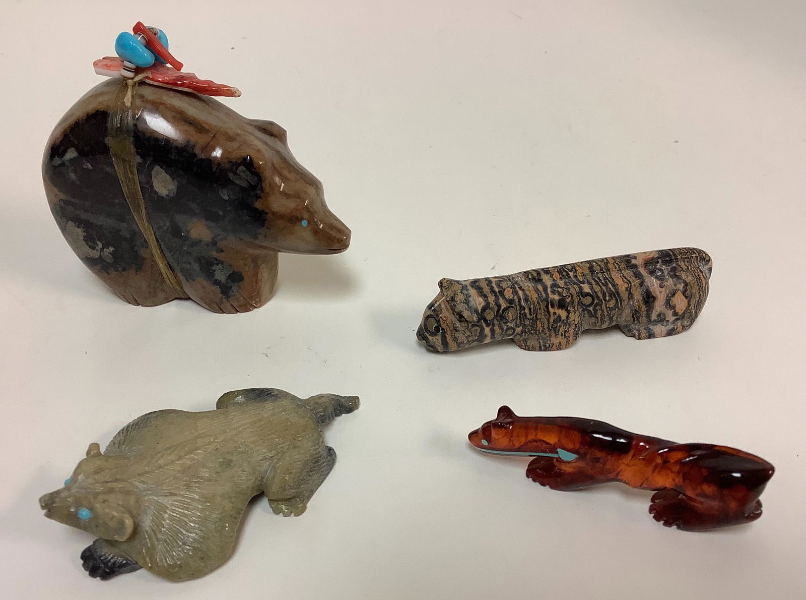 Lot of 4 Native American Zuni fetish animals including (1 of 2)