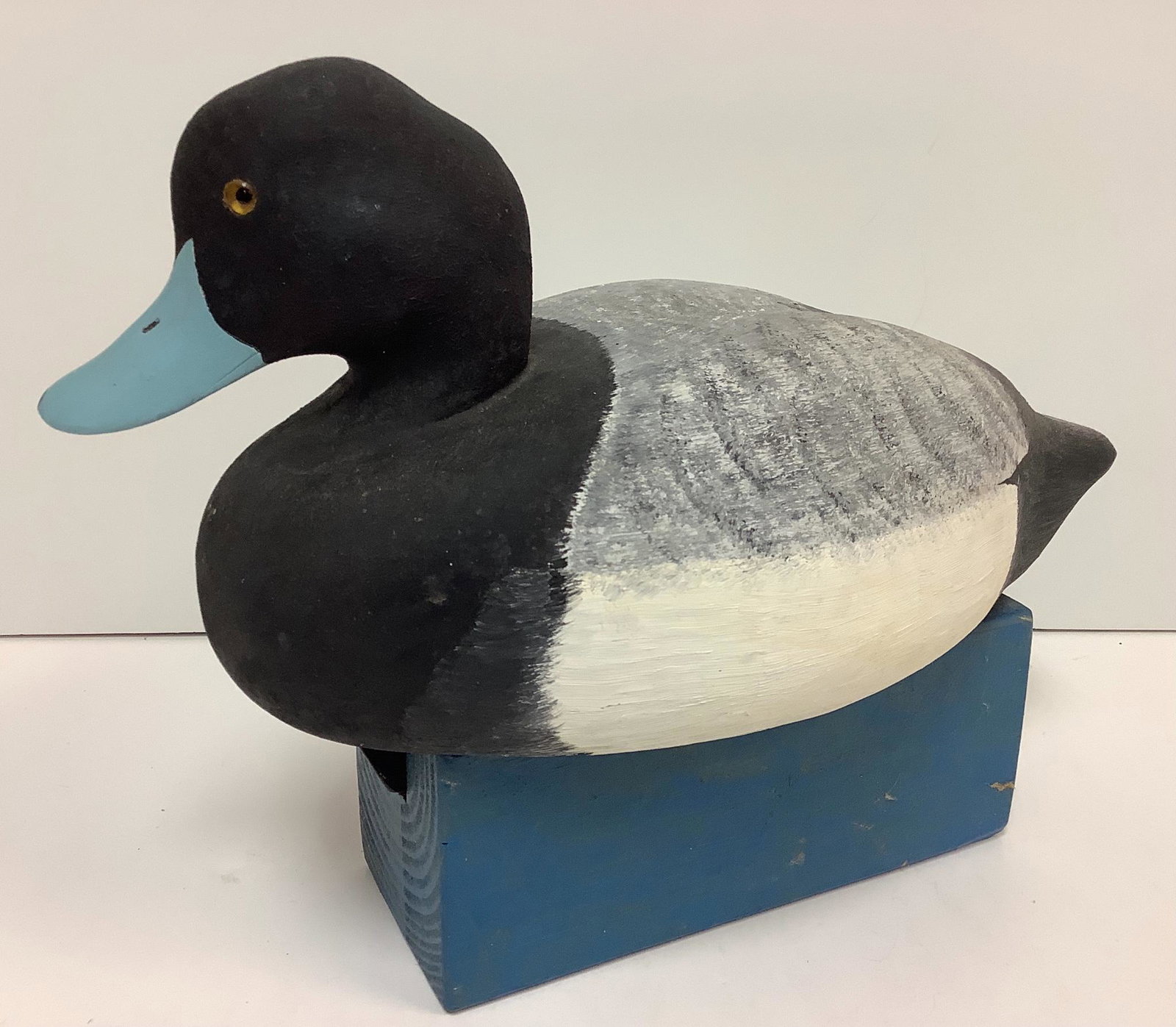 Lovely hand made and painted scaup duck decoy with (1 of 2)