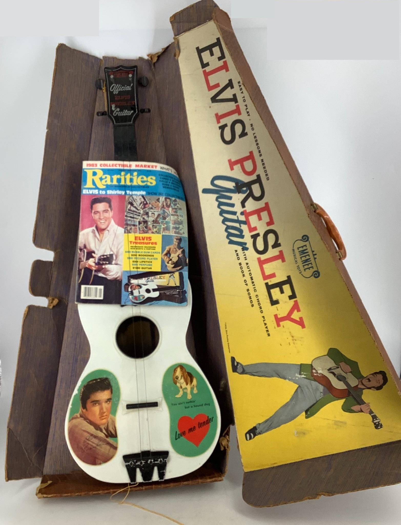 Elvis toy guitar 31", original box and 1983 Rarities (1 of 5)