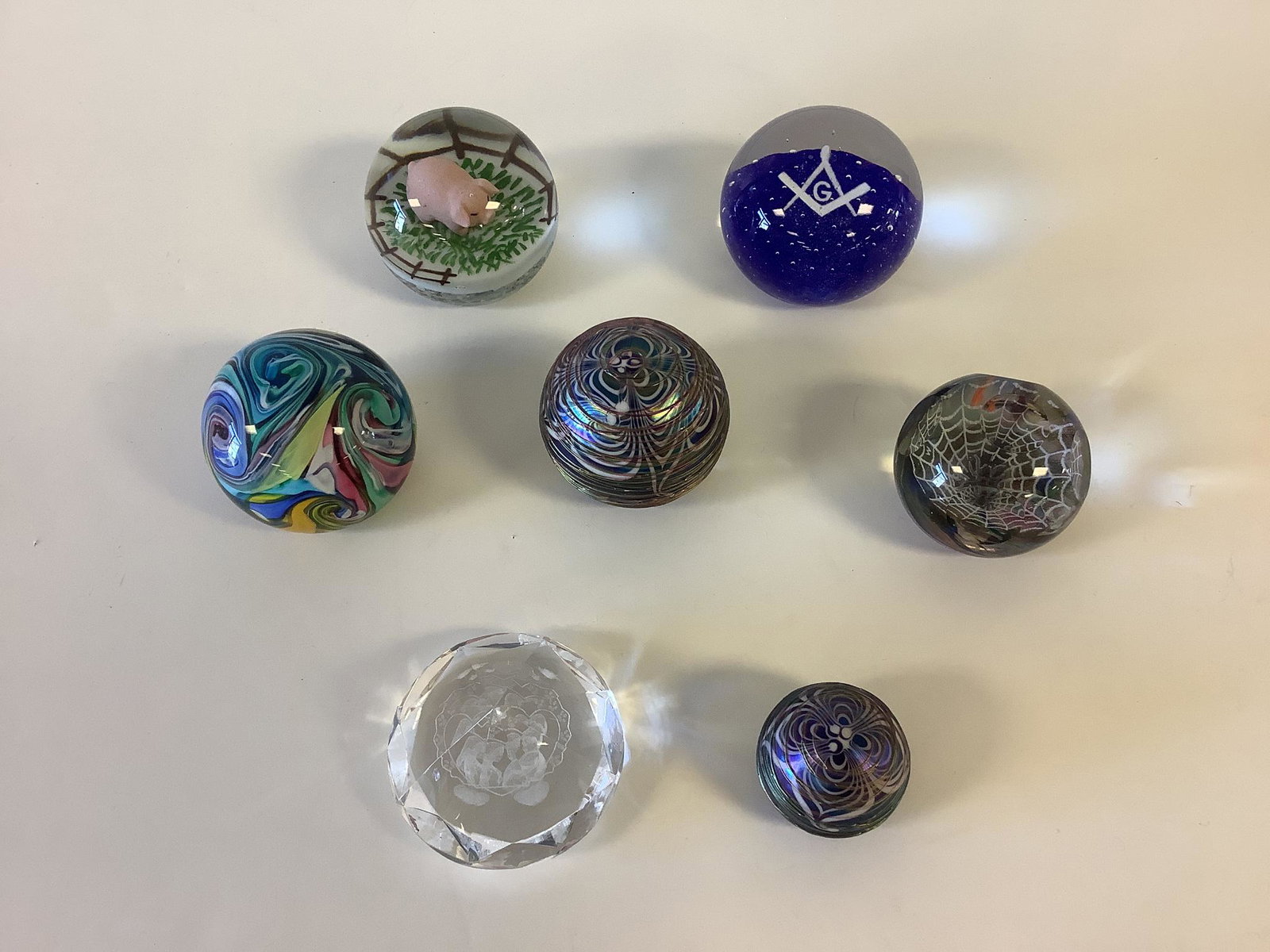 7 paperweights measuring 1.75"-2.75" high (1 of 1)