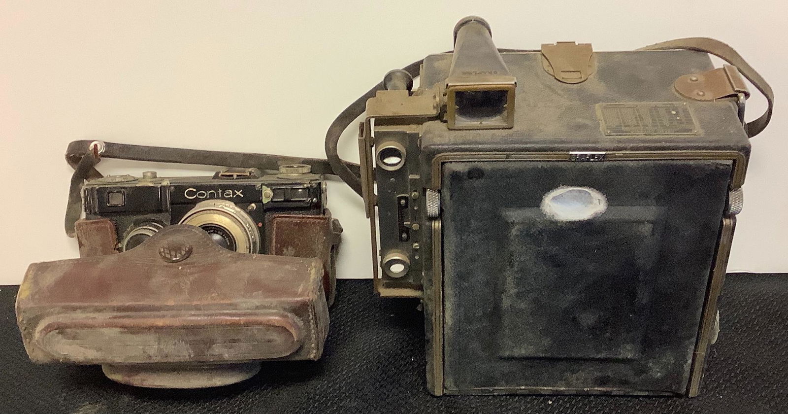 Lot of (2) including graflex camera & contax camera w/ (1 of 4)