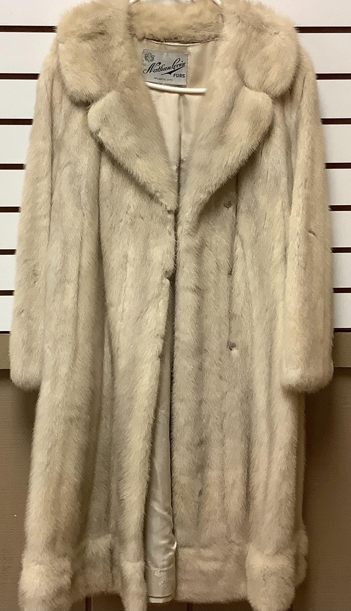 White Fox Fur 42" length coat. (1 of 2)