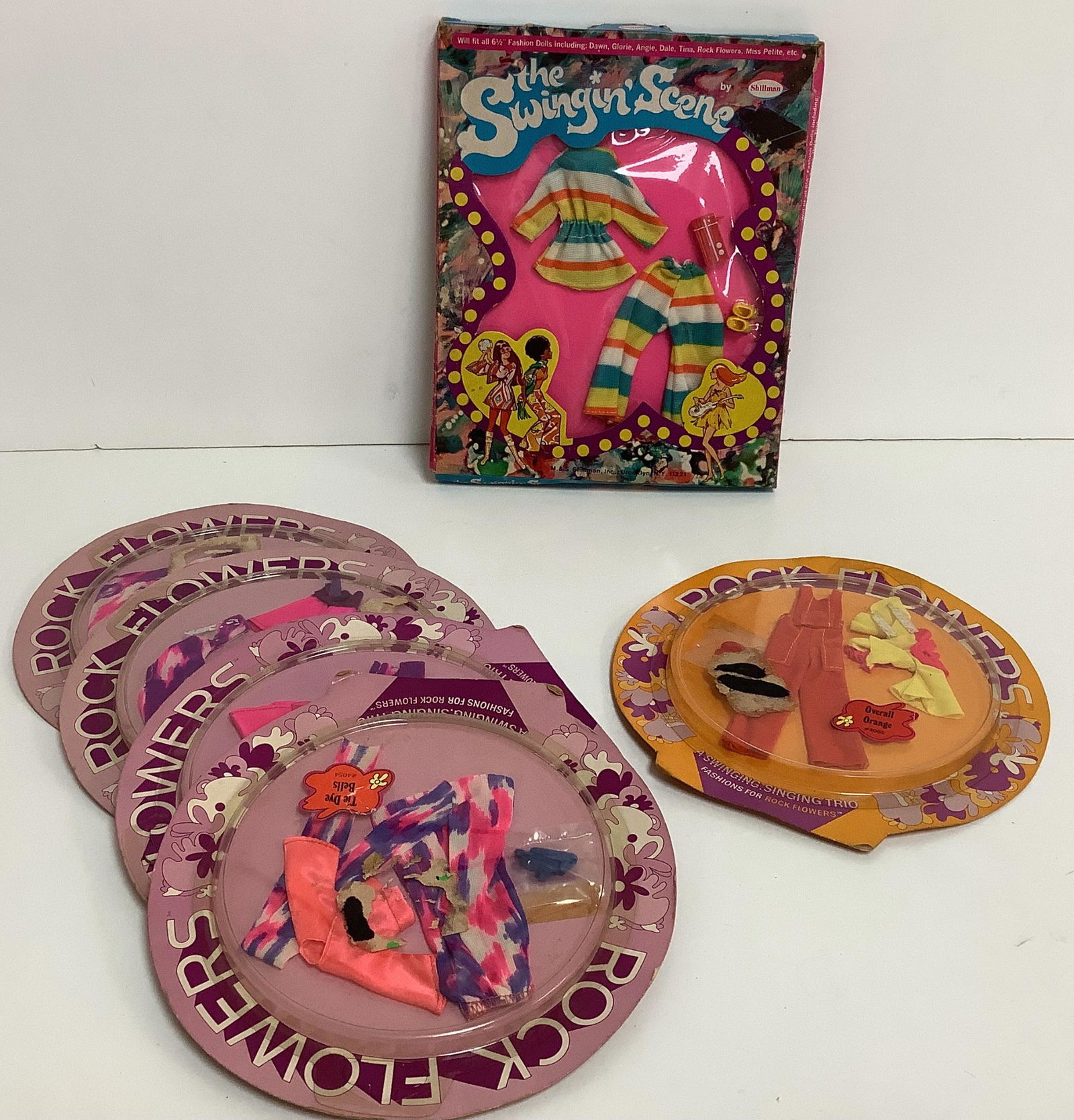 Lot of 6 doll outfits including (5) Rock Flowers (1 of 1)