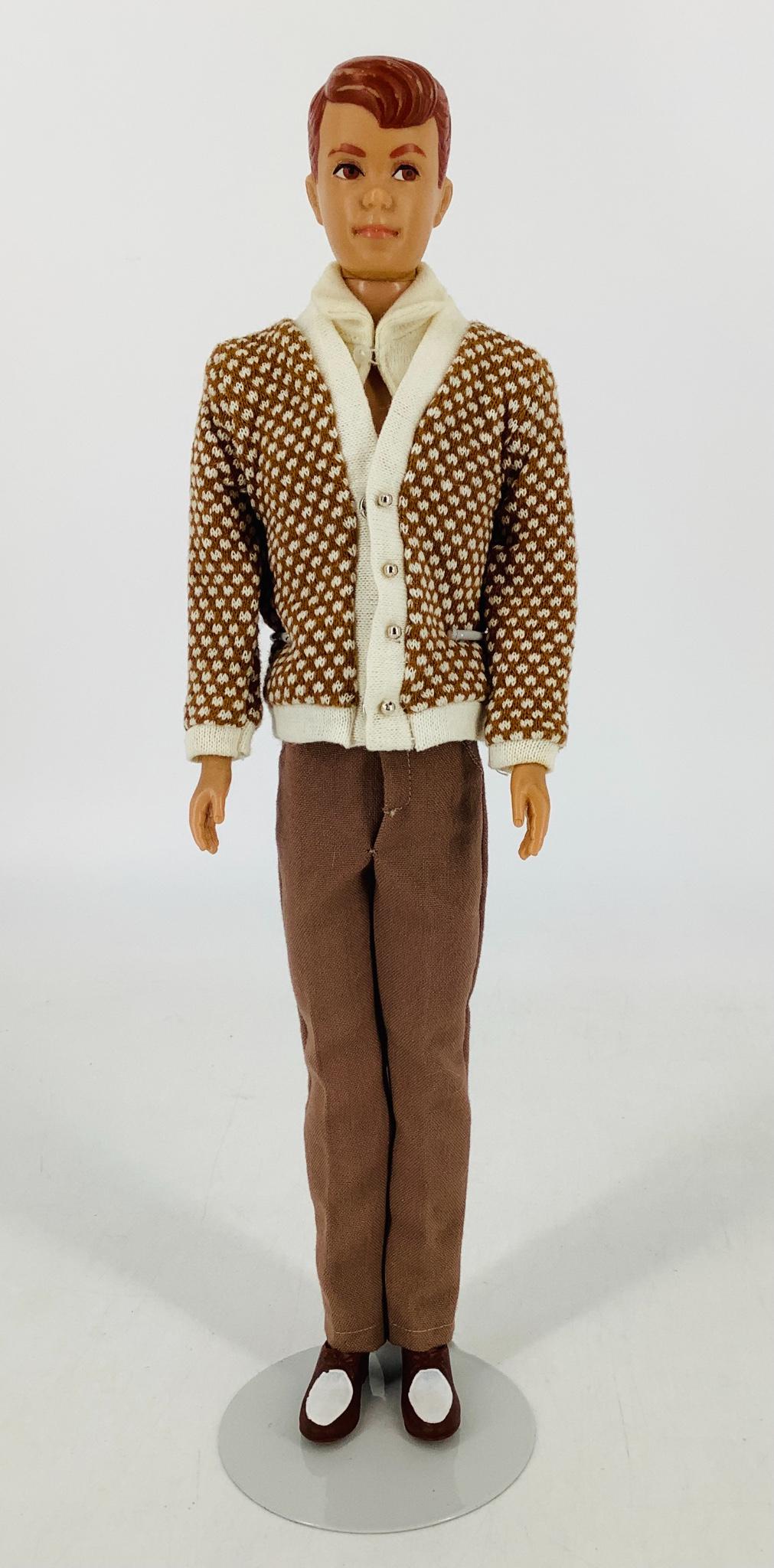 Allan Doll dressed in Fraternity Meeting Shirt,: Allan Doll dressed in Fraternity Meeting Shirt, sweater, pants and shoes in very nice shape. Allan has some face and hair rubs