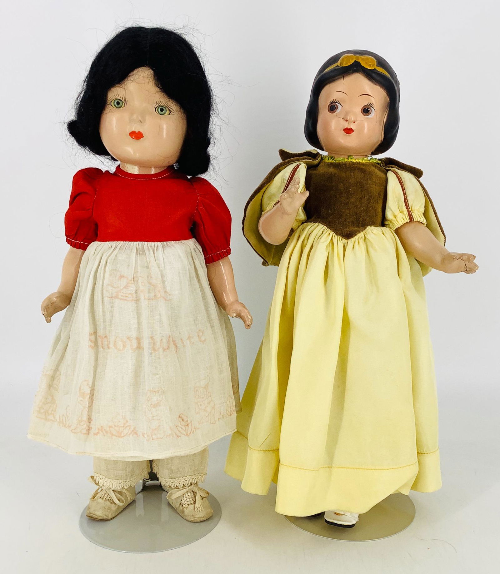 (2) composition Snow White dolls. Includes 15" unmarked (1 of 4)