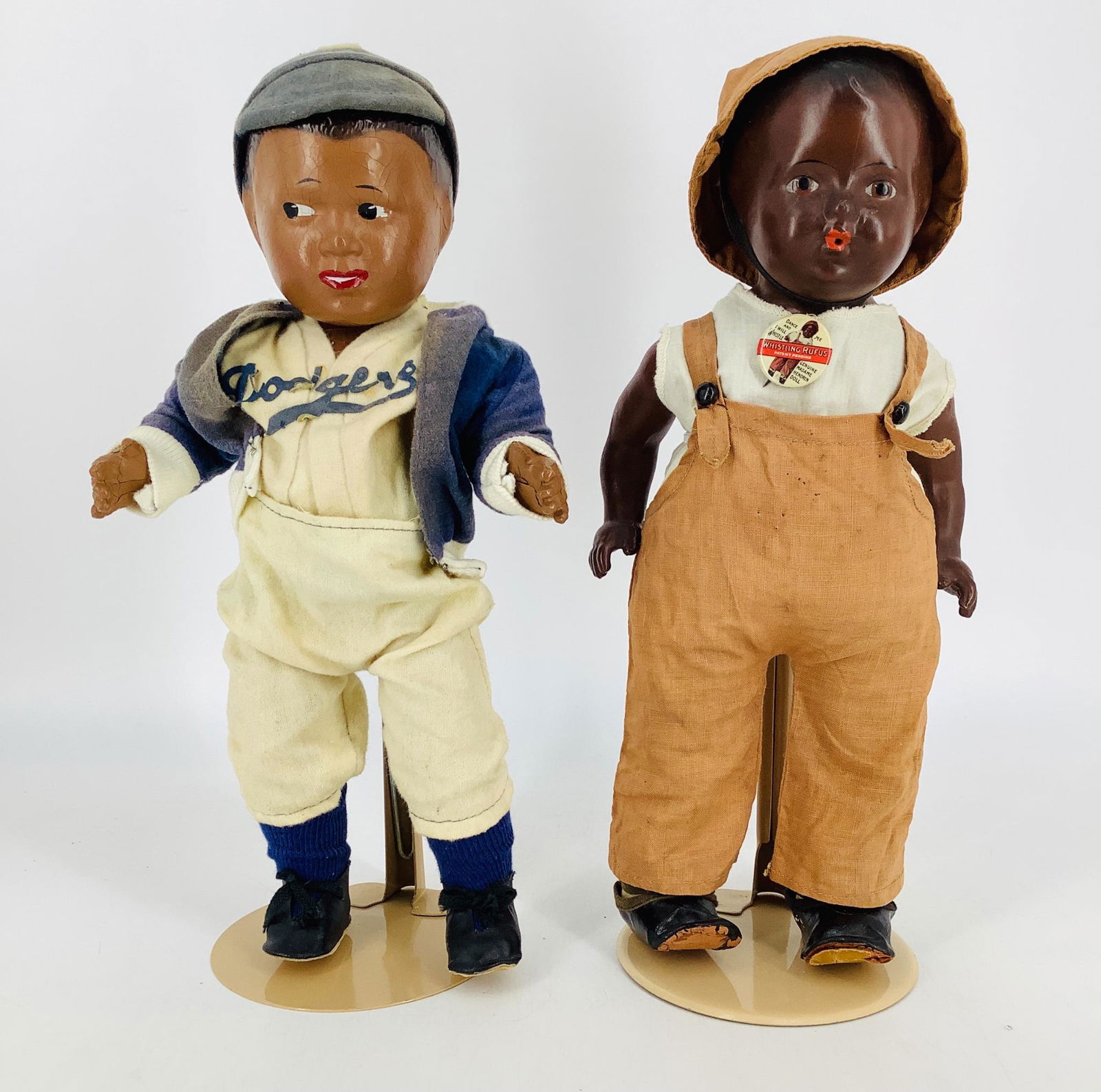 (2) vintage Black composition dolls. Includes 13" (1 of 5)