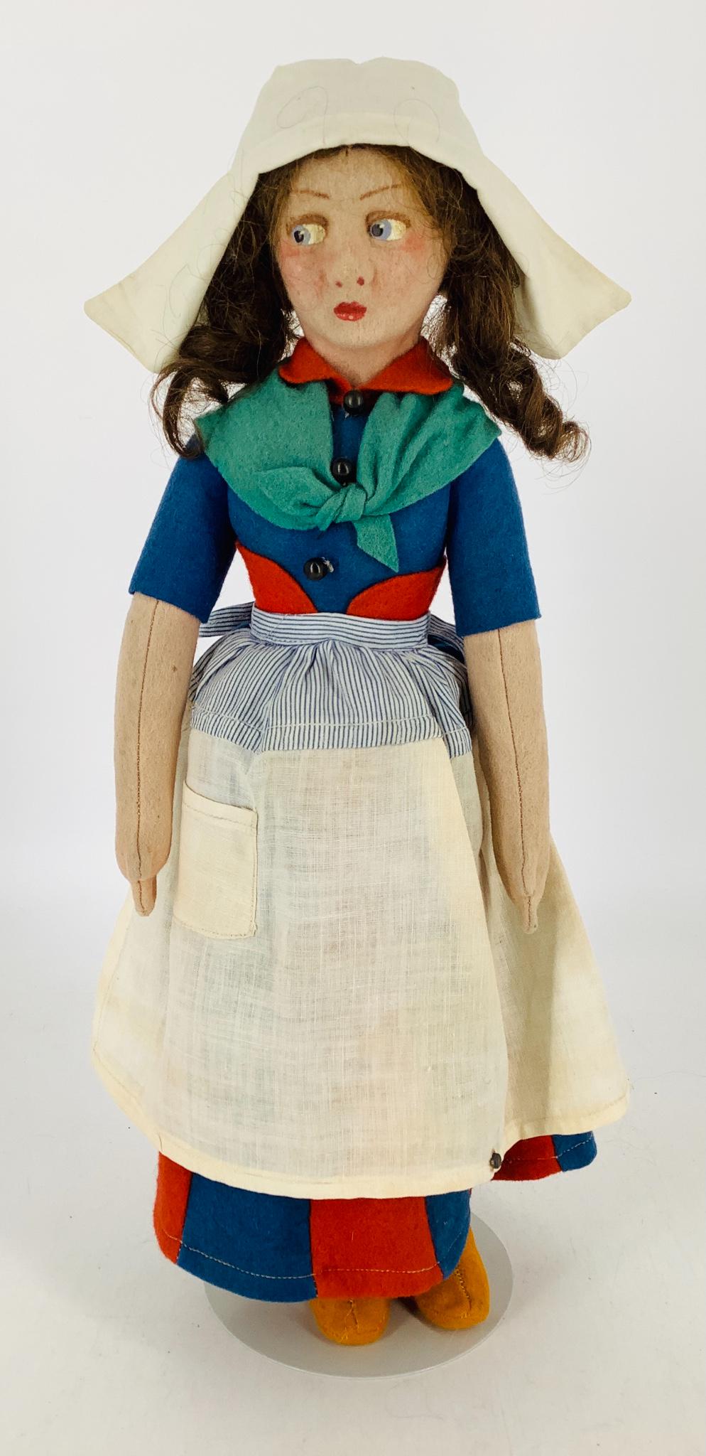 All felt girl in regional dress. 16" doll with human (1 of 5)