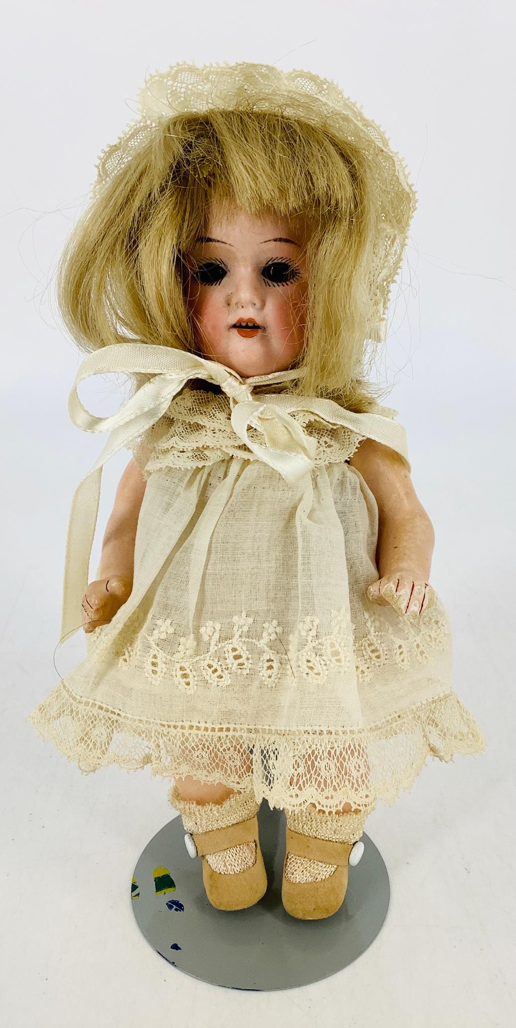 Armand Marseille 390 bisque socket head girl. 8" doll (1 of 5)