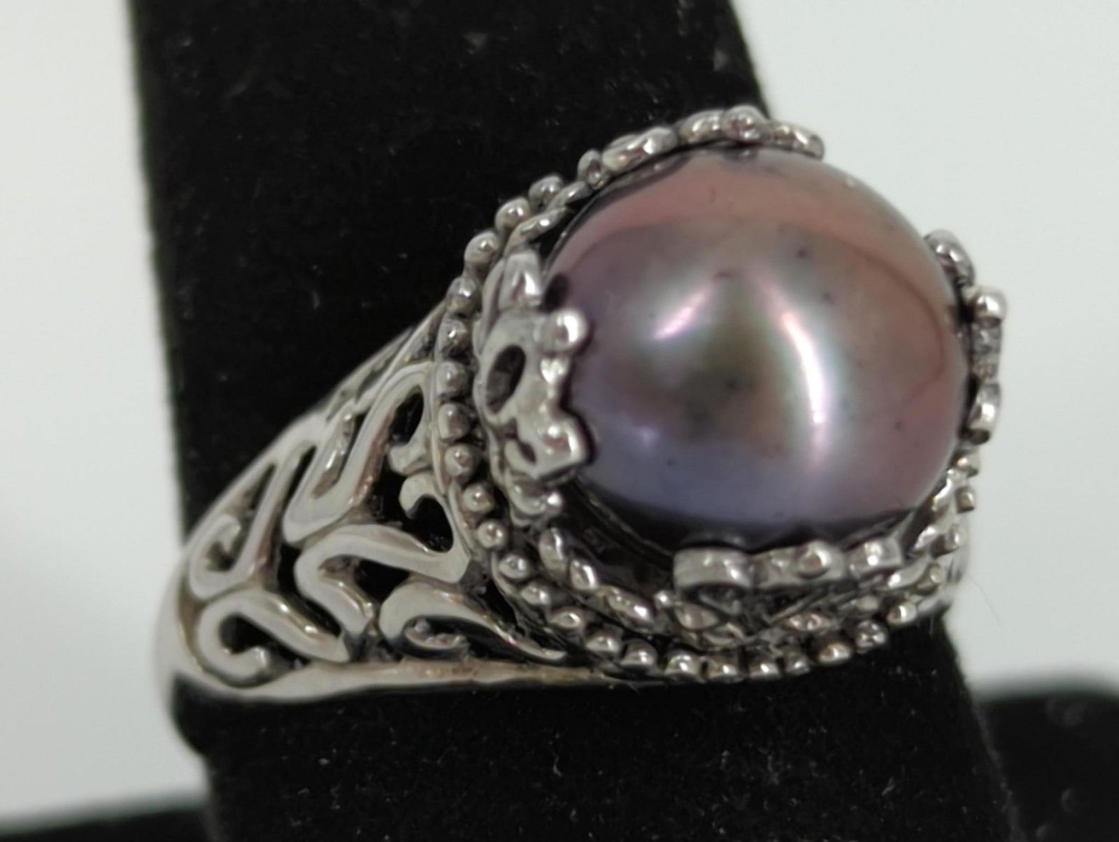 Sterling Silver & Tahitian Pearl Ring (1 of 5)
