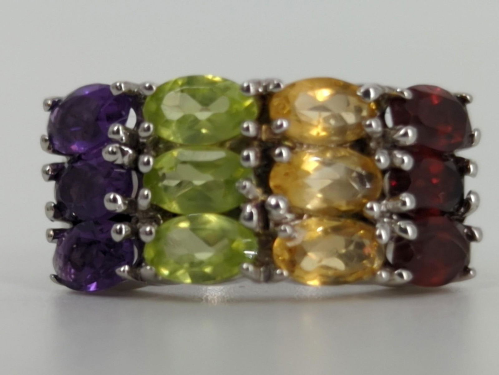Sterling Silver & Multi-Colored Stone Ring (1 of 6)
