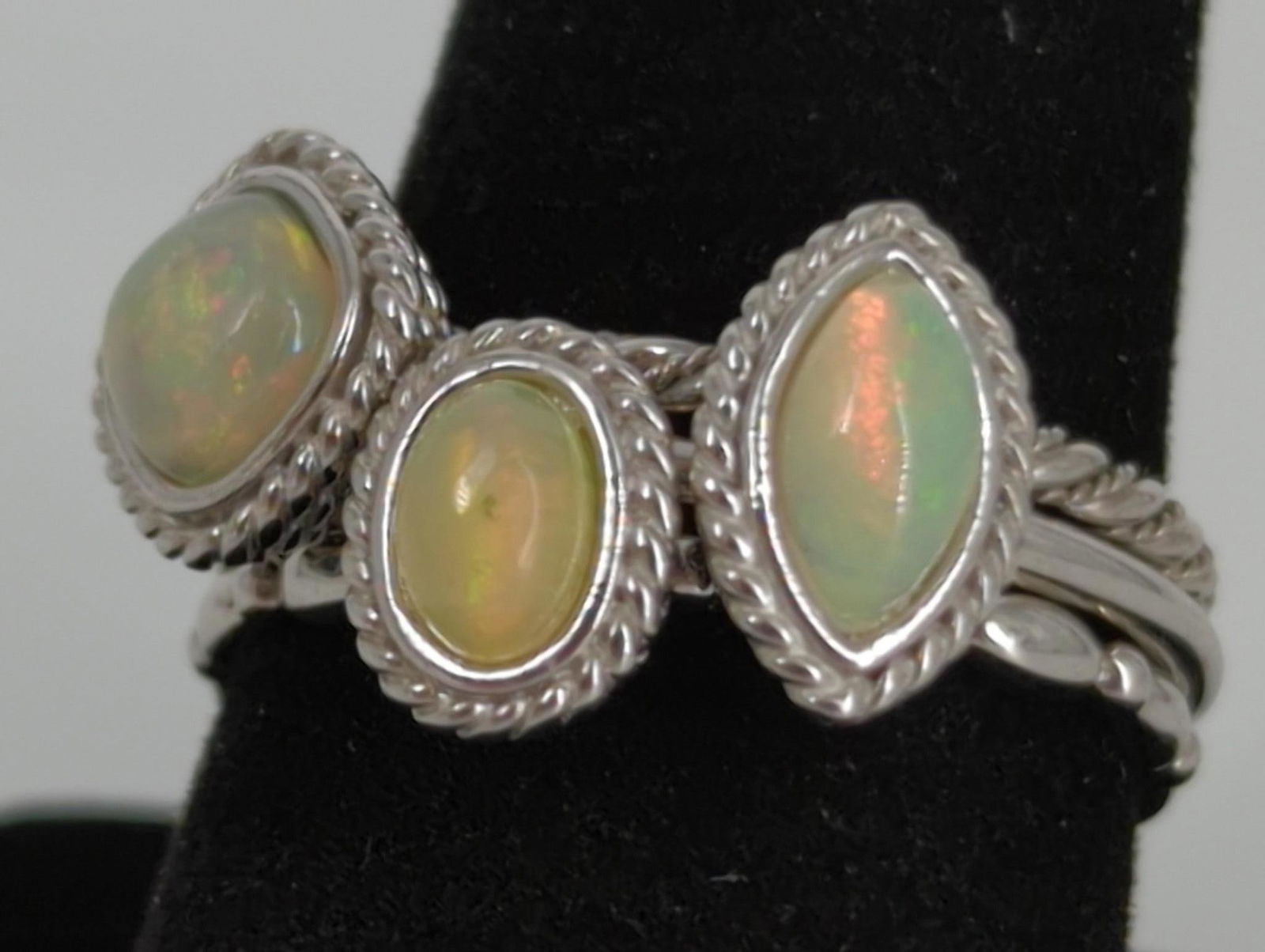 Three Sterling Silver & Opal Rings (1 of 12)