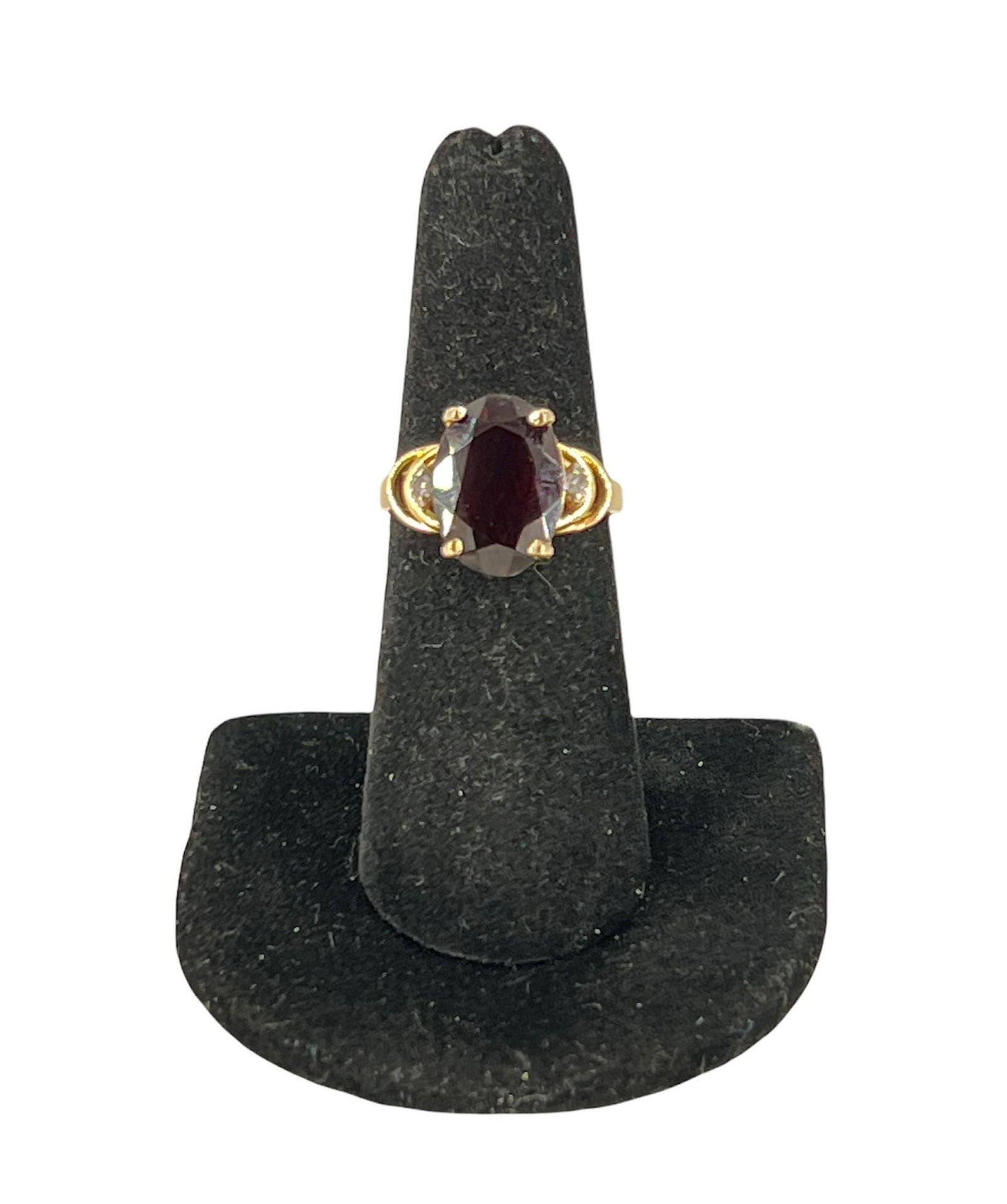 14kt Yellow Gold Garnet & Diamond Ring (1 of 2)