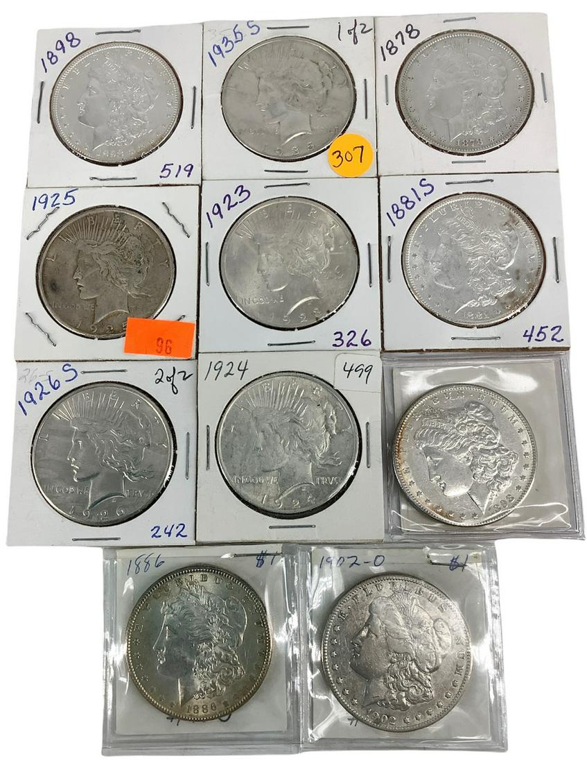 Eleven U.S. Silver Dollar Coins (1 of 2)