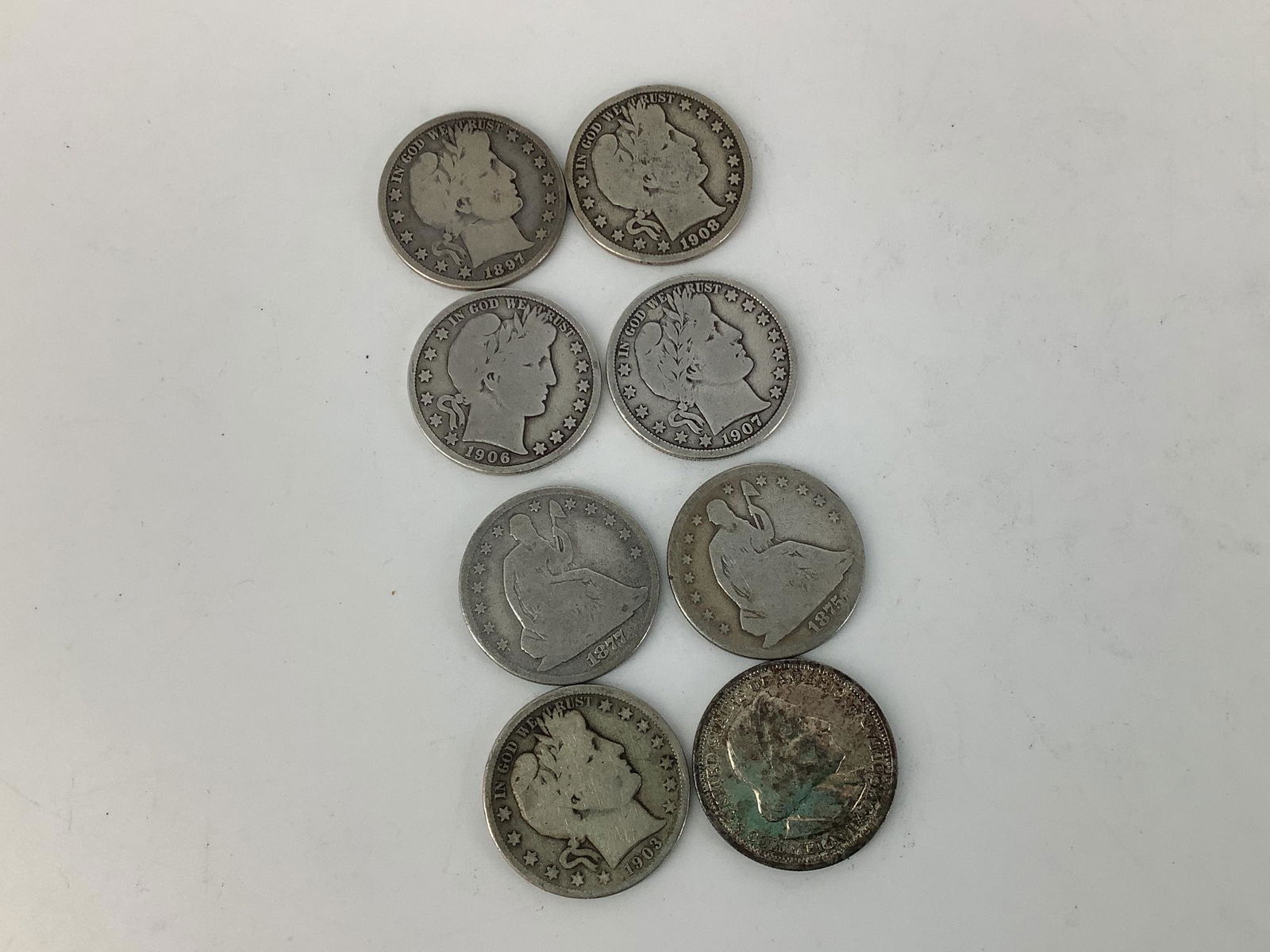 Eight Assorted U.S. Silver Half Dollar Coins (1 of 2)