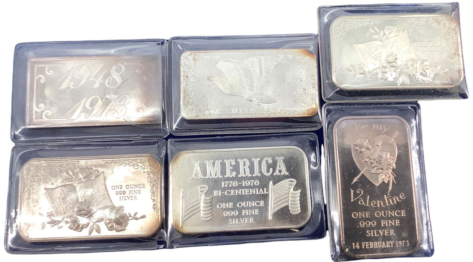 Six 1 oz. Fine Silver Bars (1 of 2)