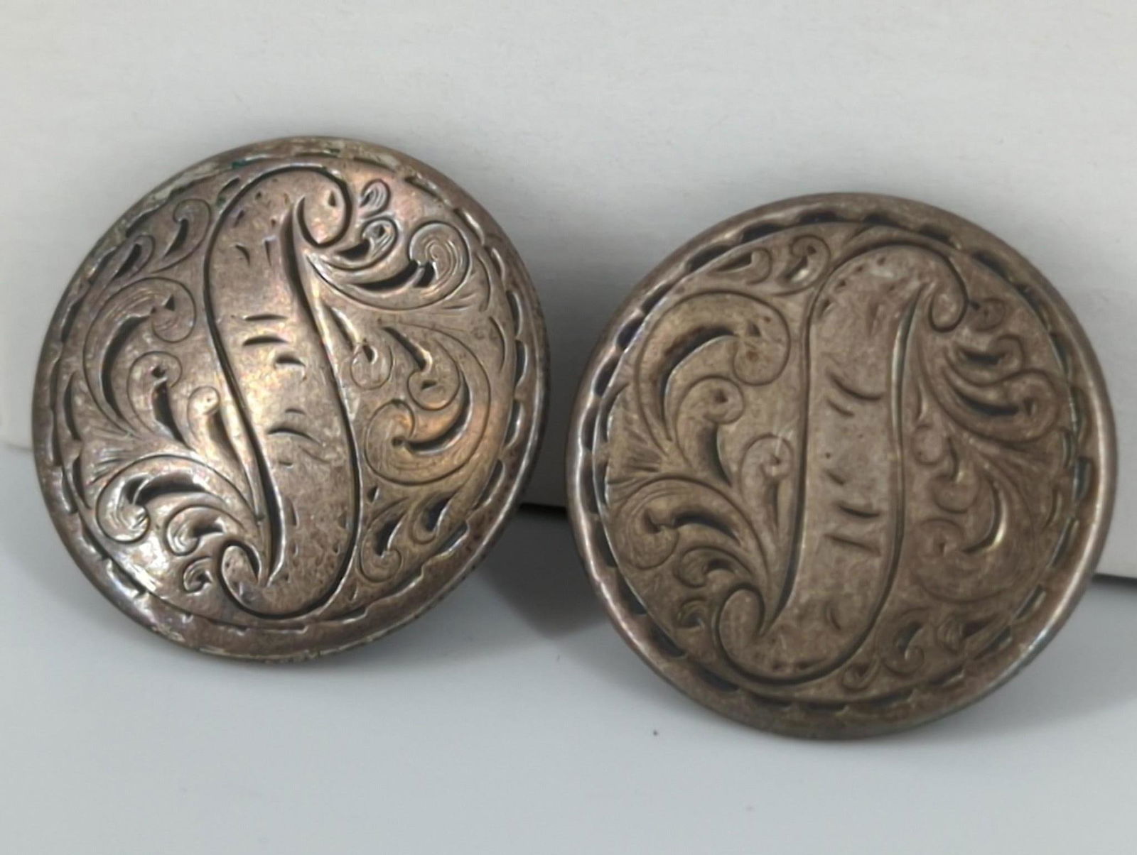 One Pair Of Converted Love Token Buttons (1 of 4)