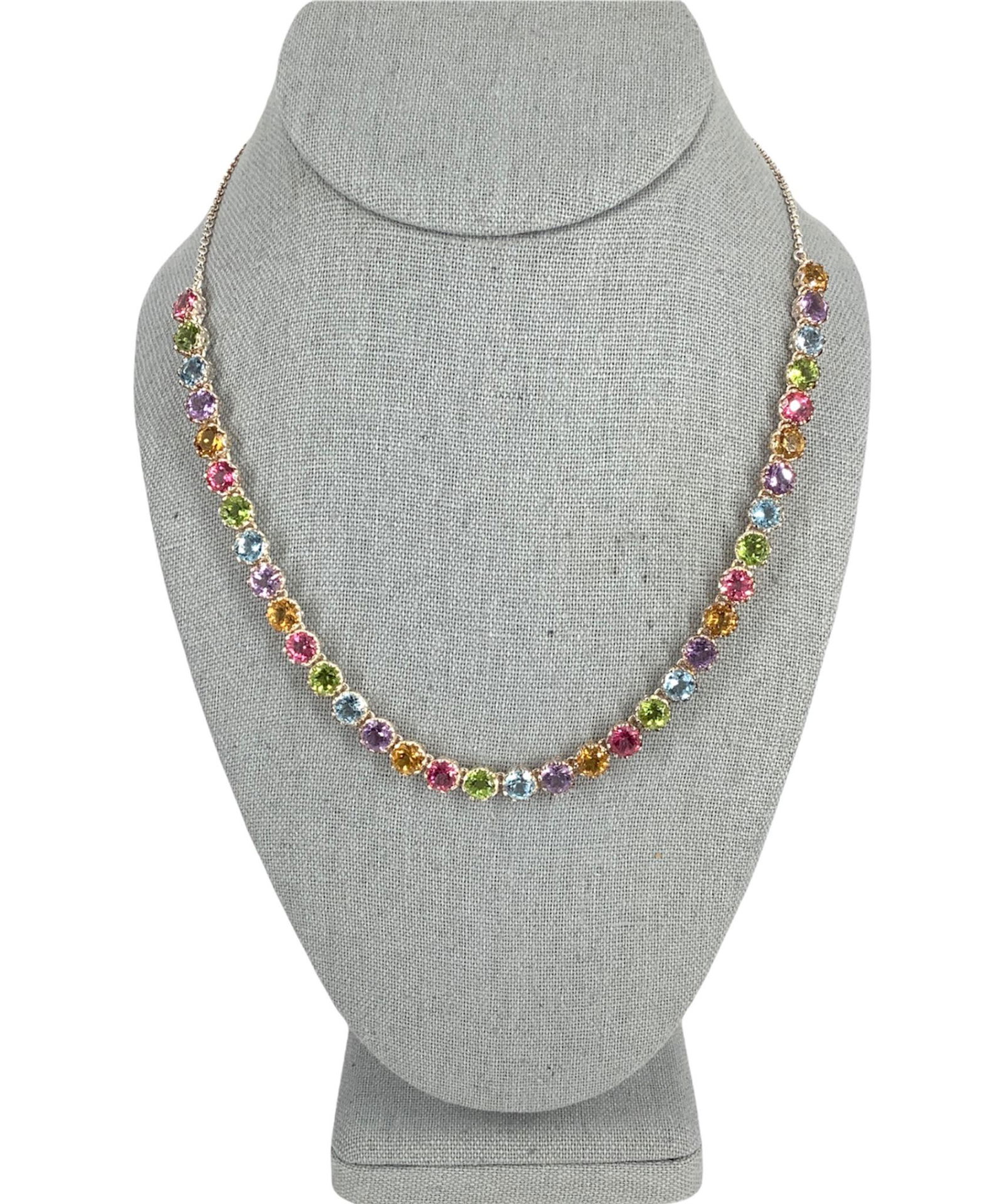 Sterling Silver & Multi-Colored Gemstone Necklace (1 of 3)