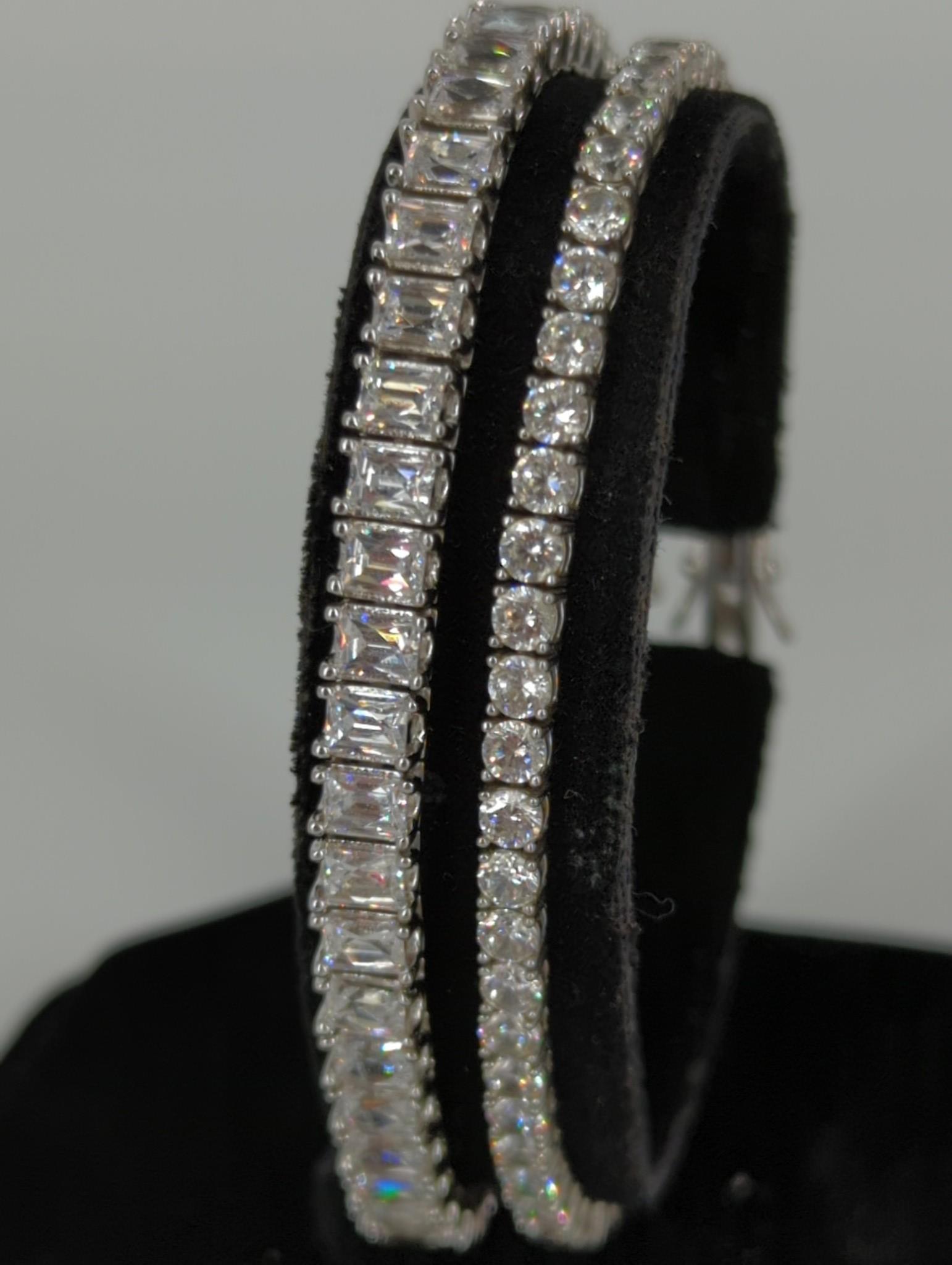 Two Sterling Silver & CZ Bracelets (1 of 3)