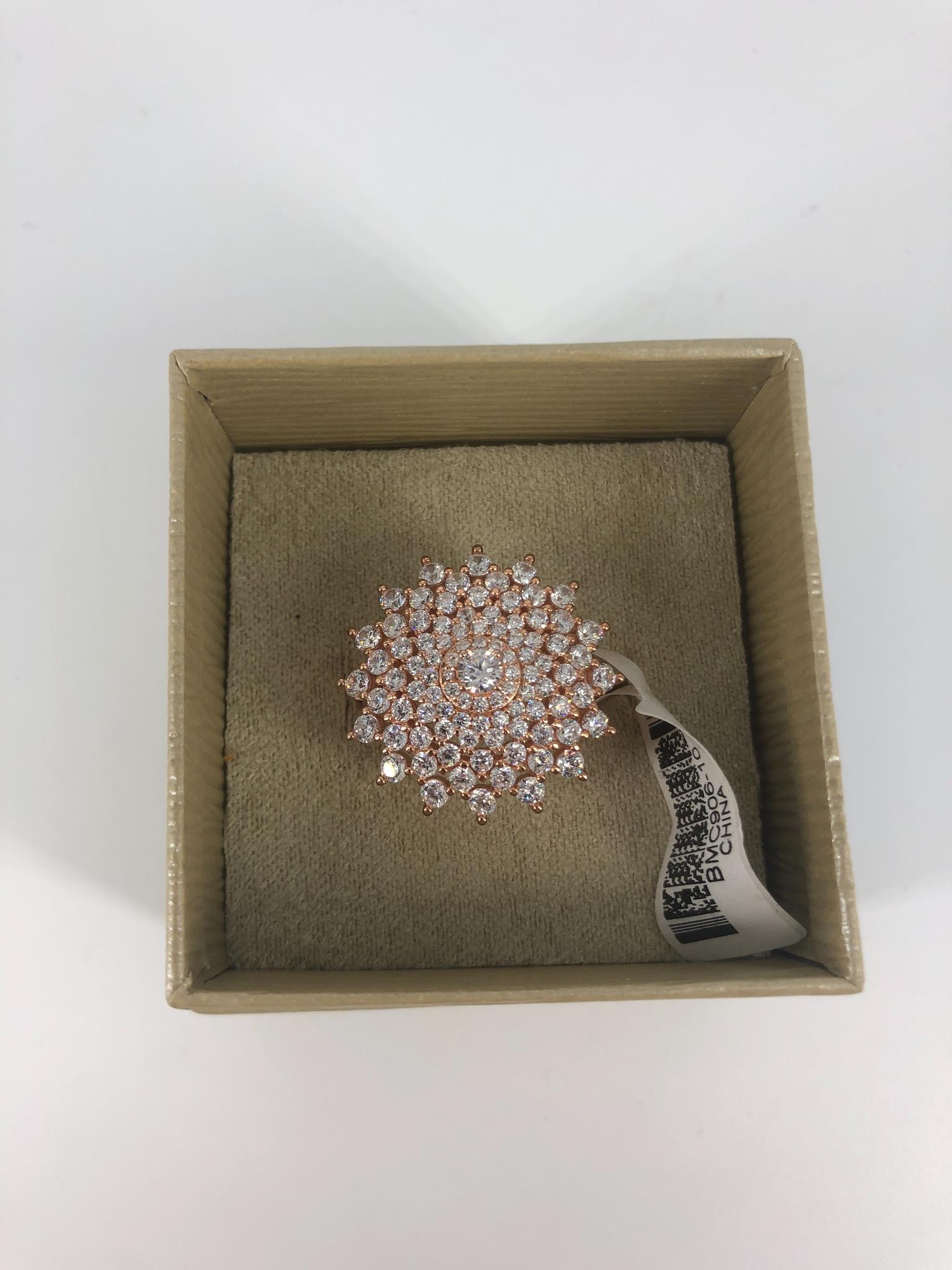 Rose Gold Vermeil Cz Cluster Ring (1 of 5)