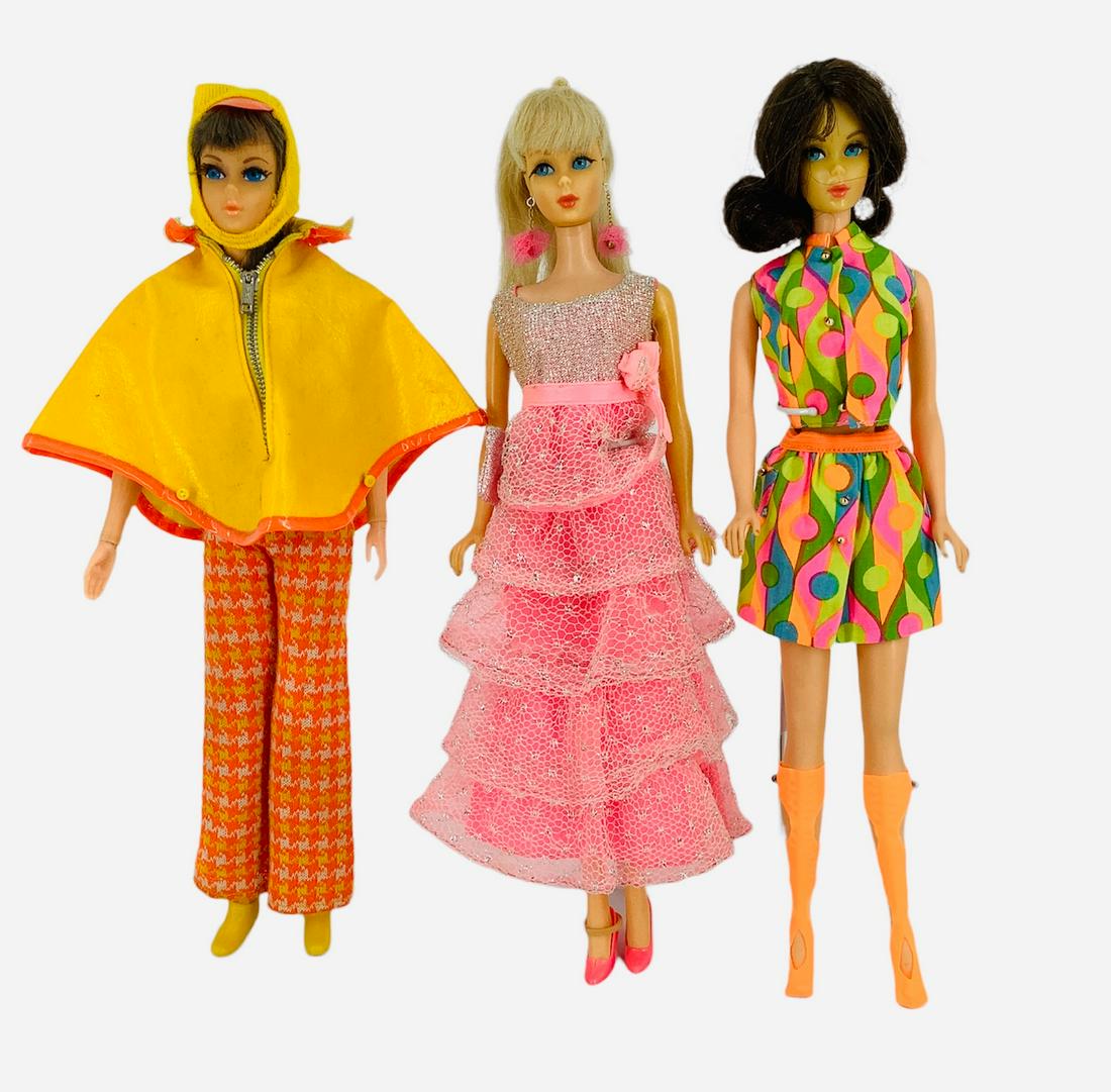 (3) Mod Barbies - (1) Pink Dressed Barbie may/may not (1 of 2)