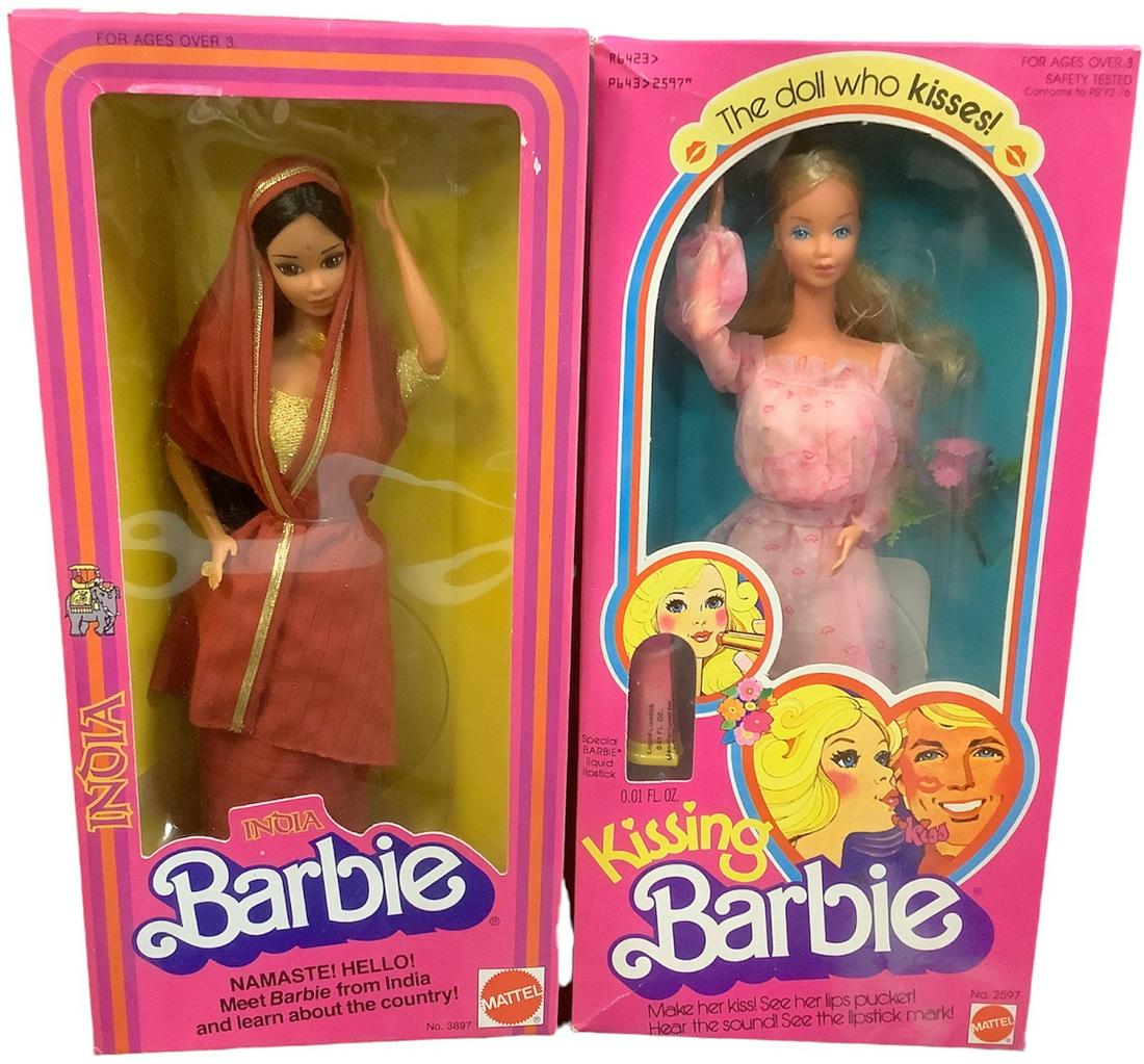 (2) Beautiful Barbies including Kissing Barbie & India (1 of 1)