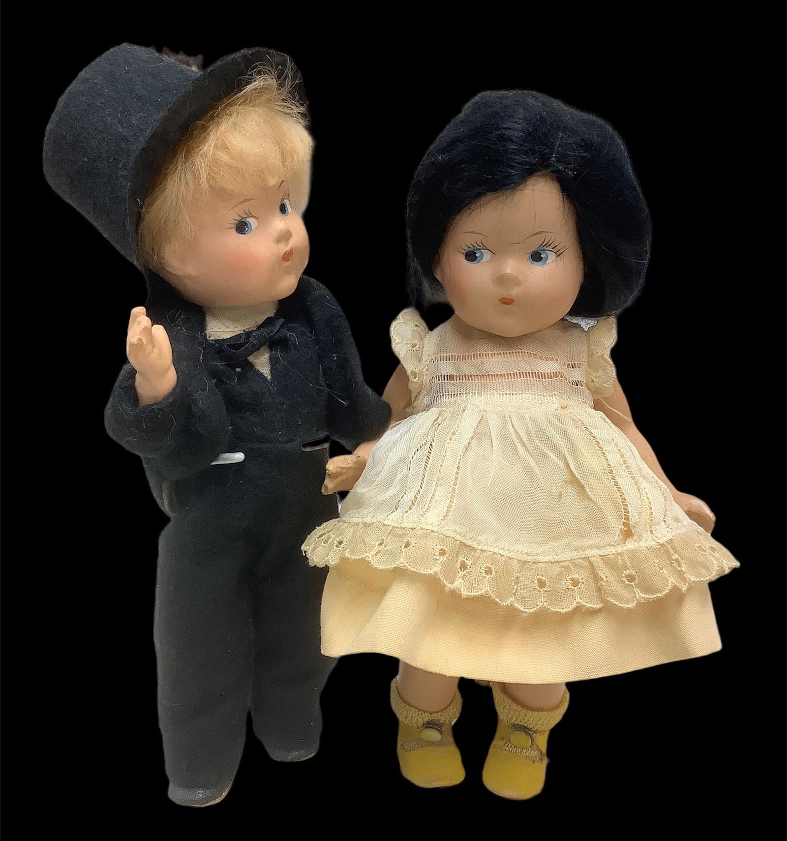 Lot of 2 Toddles composition dolls @ 8" tall, both (1 of 2)