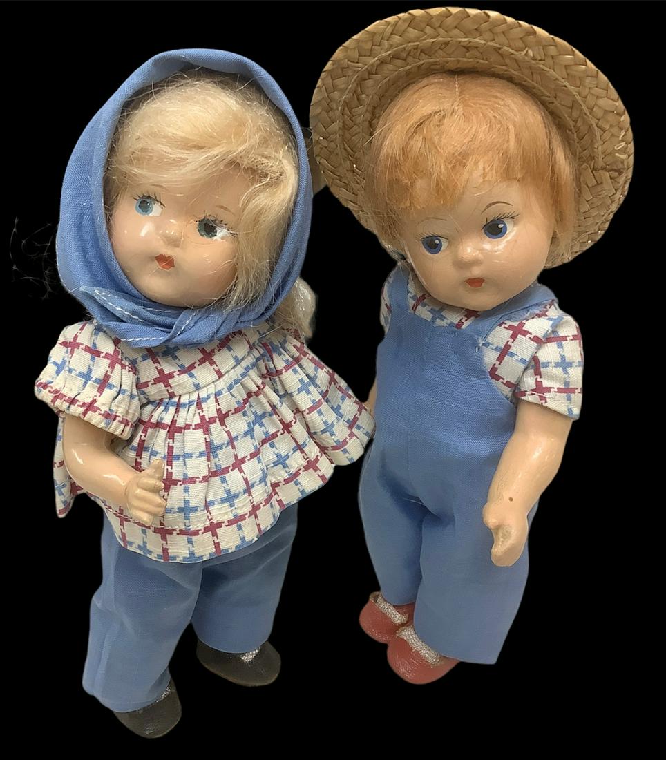 Lot of 2 Toddles composition dolls @ 8" tall. Both (1 of 2)