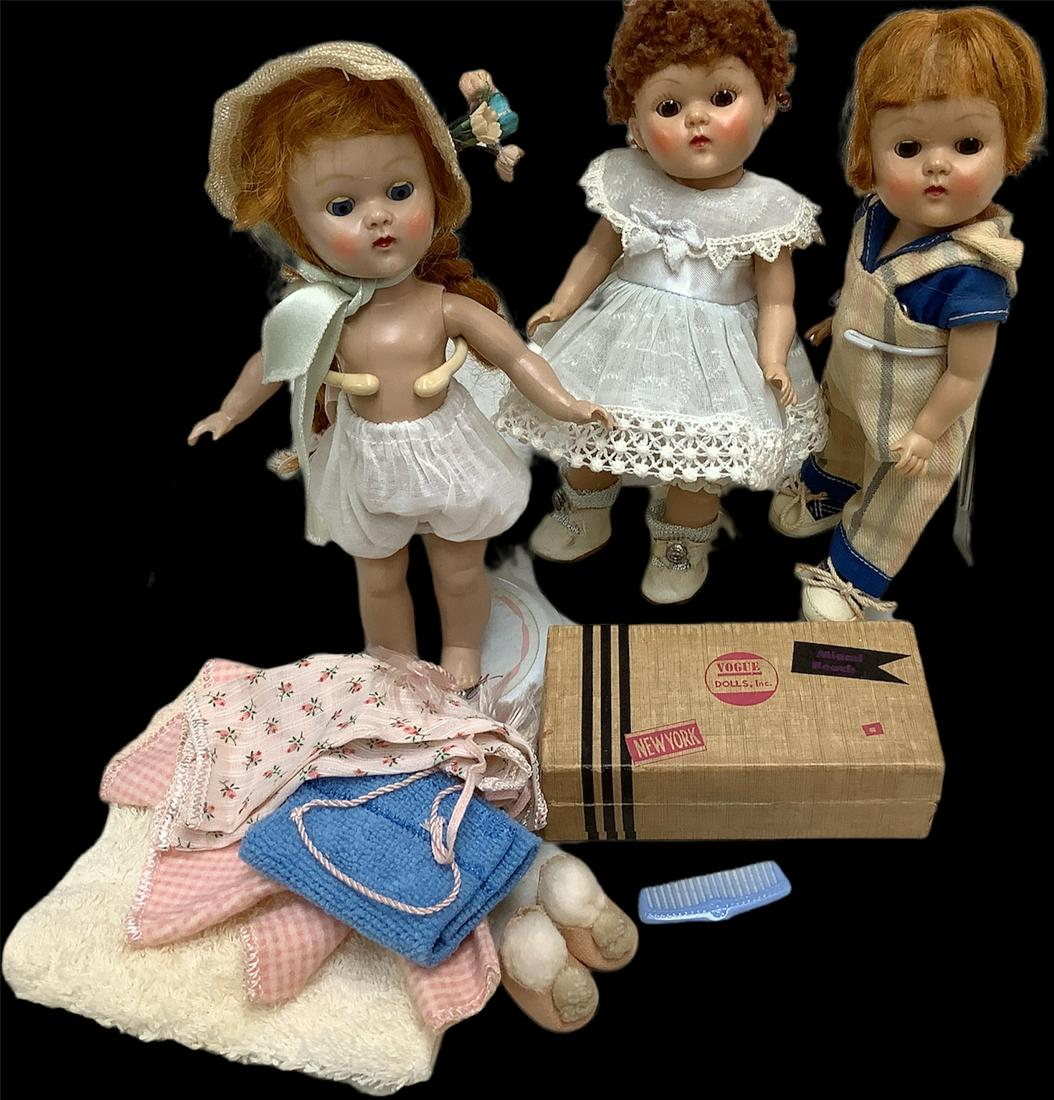 Lot of 3 Ginny dolls @ approx 8" tall. Includes incised (1 of 2)