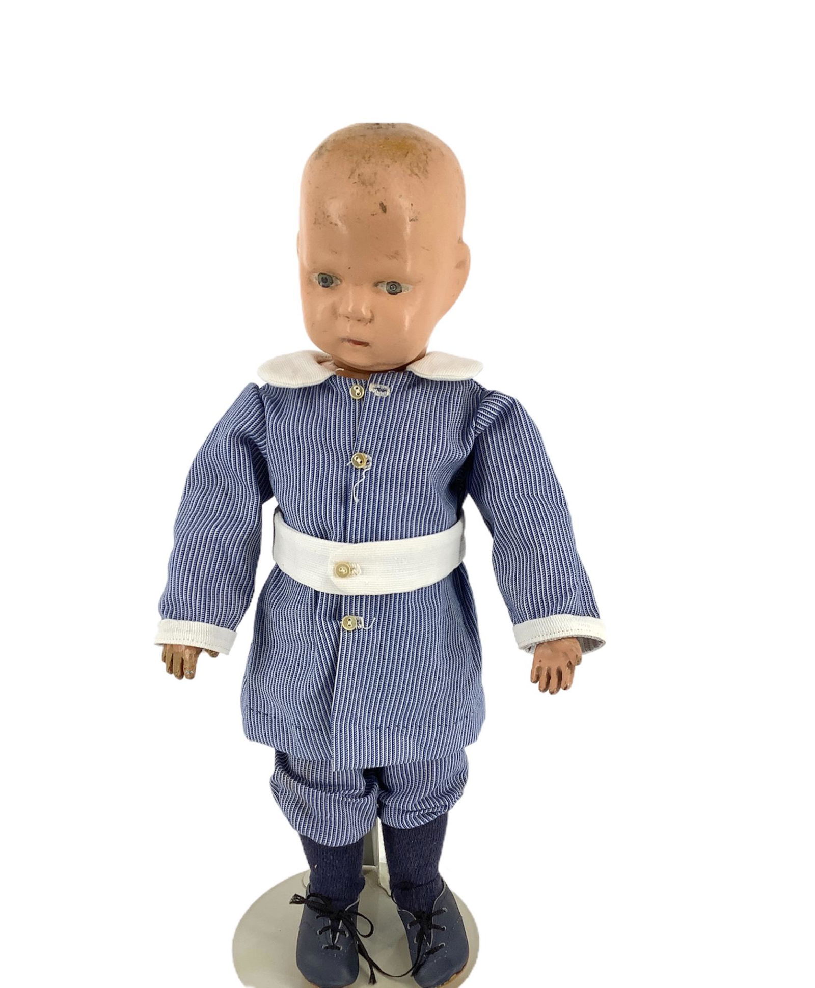 Schoenhut all wood toddler. 14" doll with carved and (1 of 2)