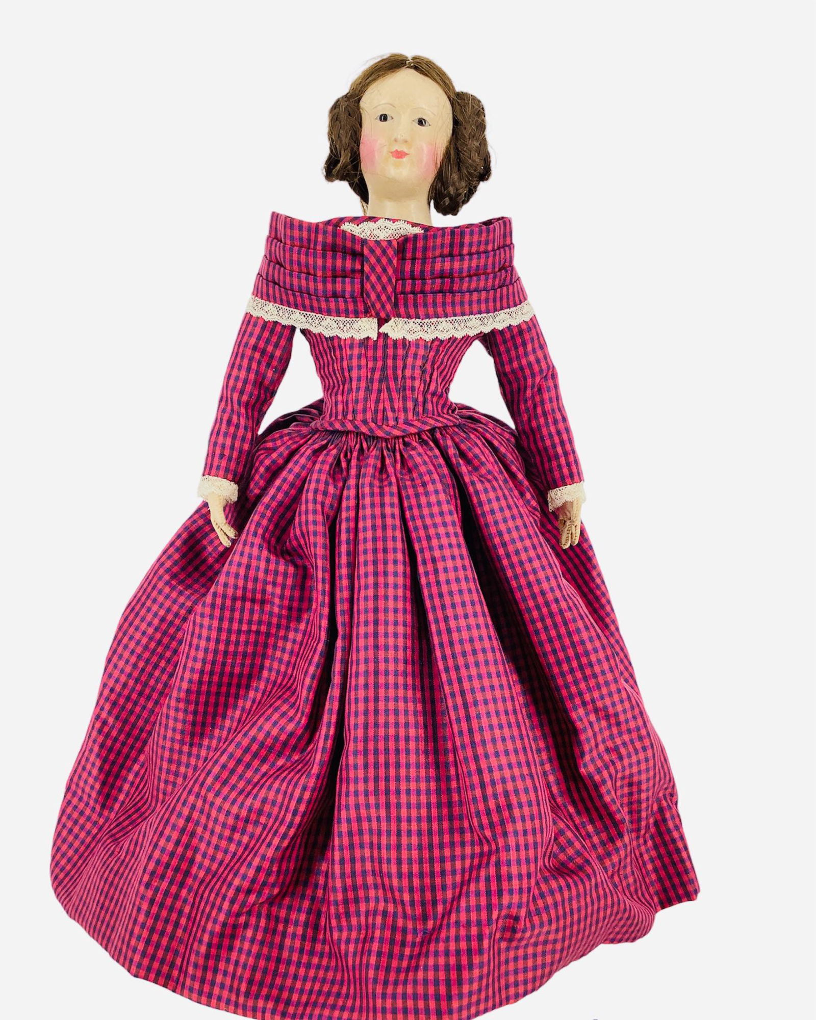 Early French-type Papier Mache Lady. 13" shoulder head (1 of 3)