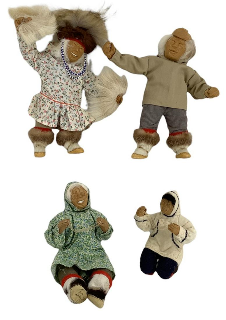 Lot of (4) wood Alaskan dolls, 10 1/2", 10", 9" & 6 (1 of 2)